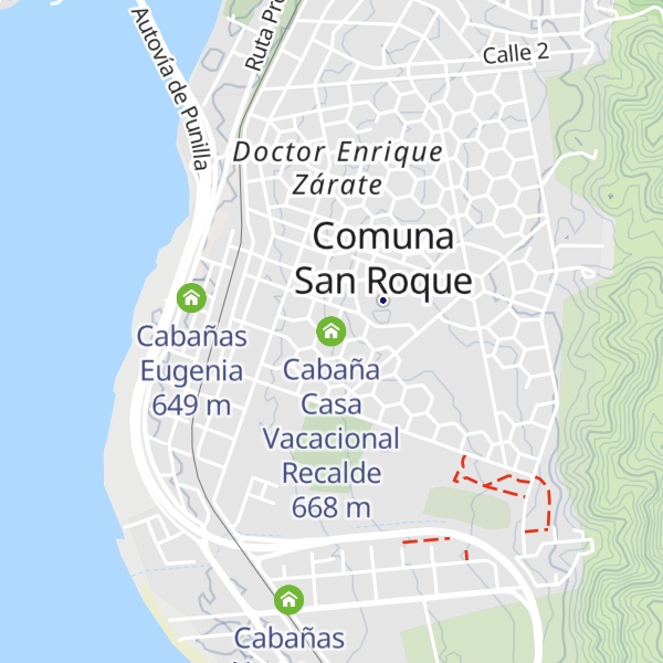 Map of Cabaña Casa Vacacional Recalde