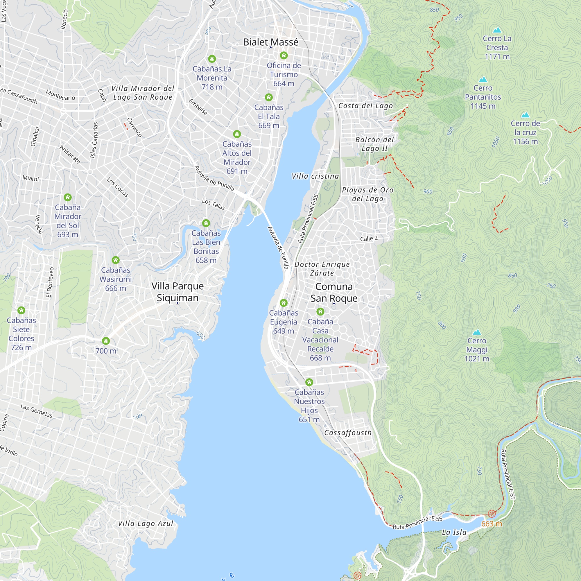 Cabaña La Esperanza Bialet Massét map