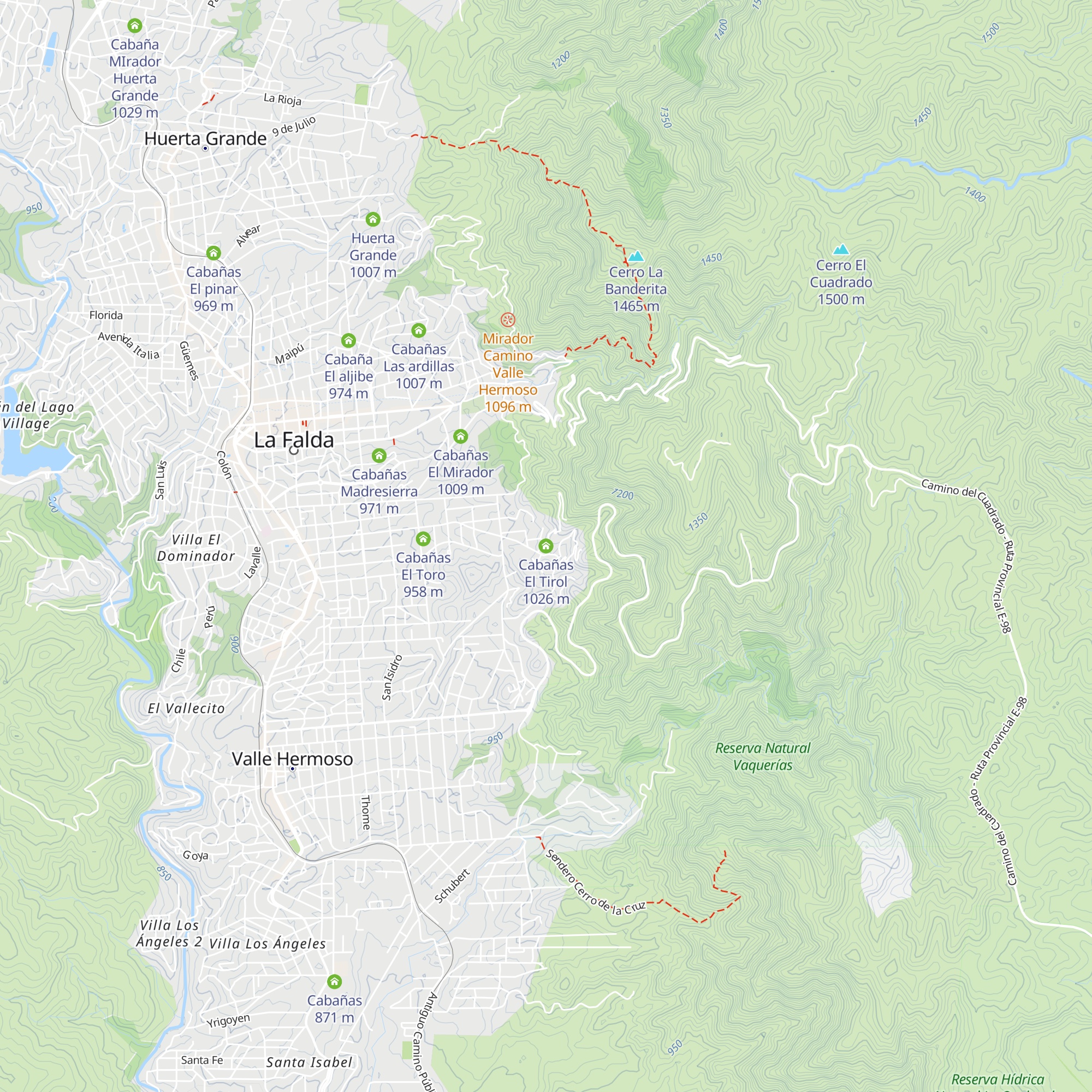 Cabañas El Tirol map