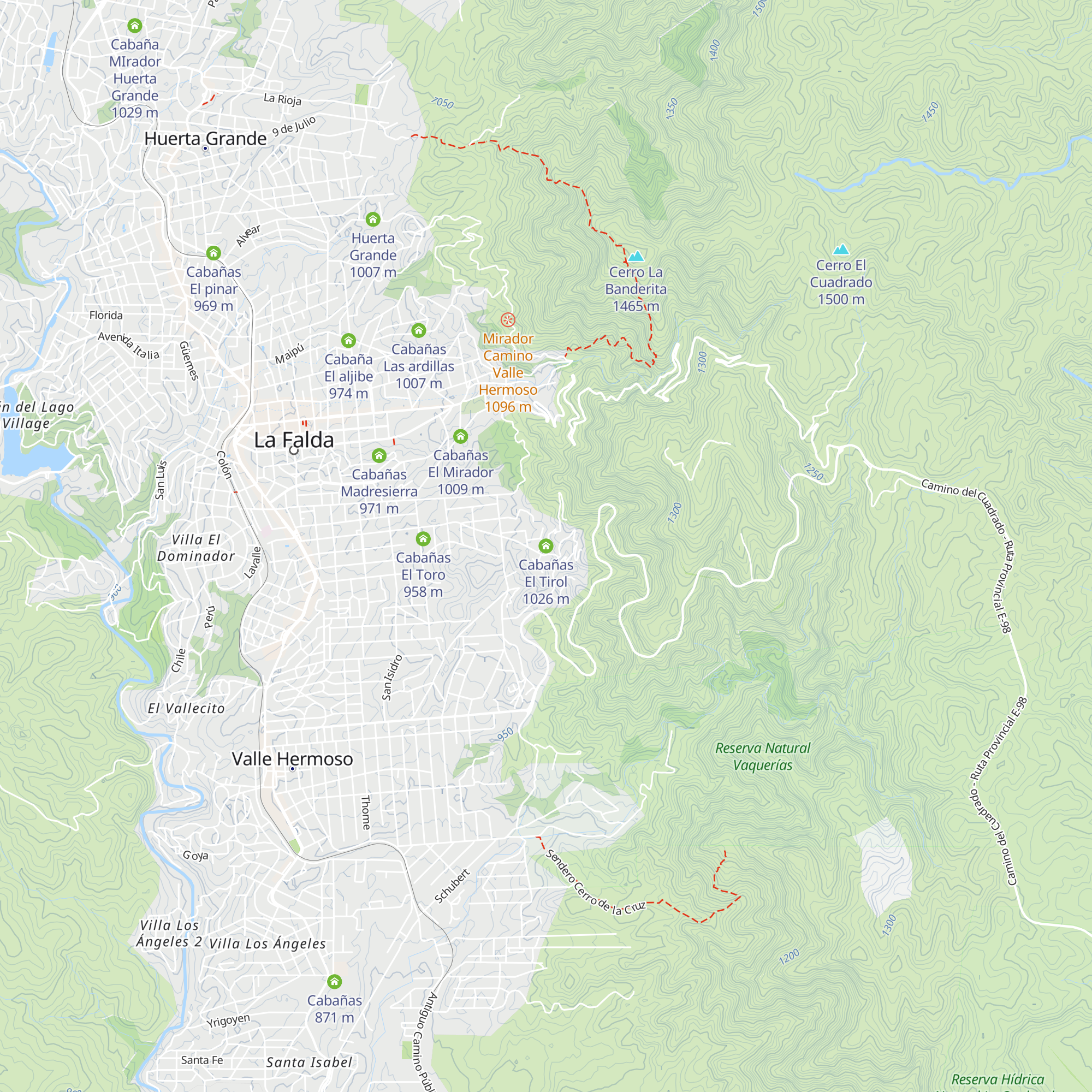 Cabañas El Tirol map