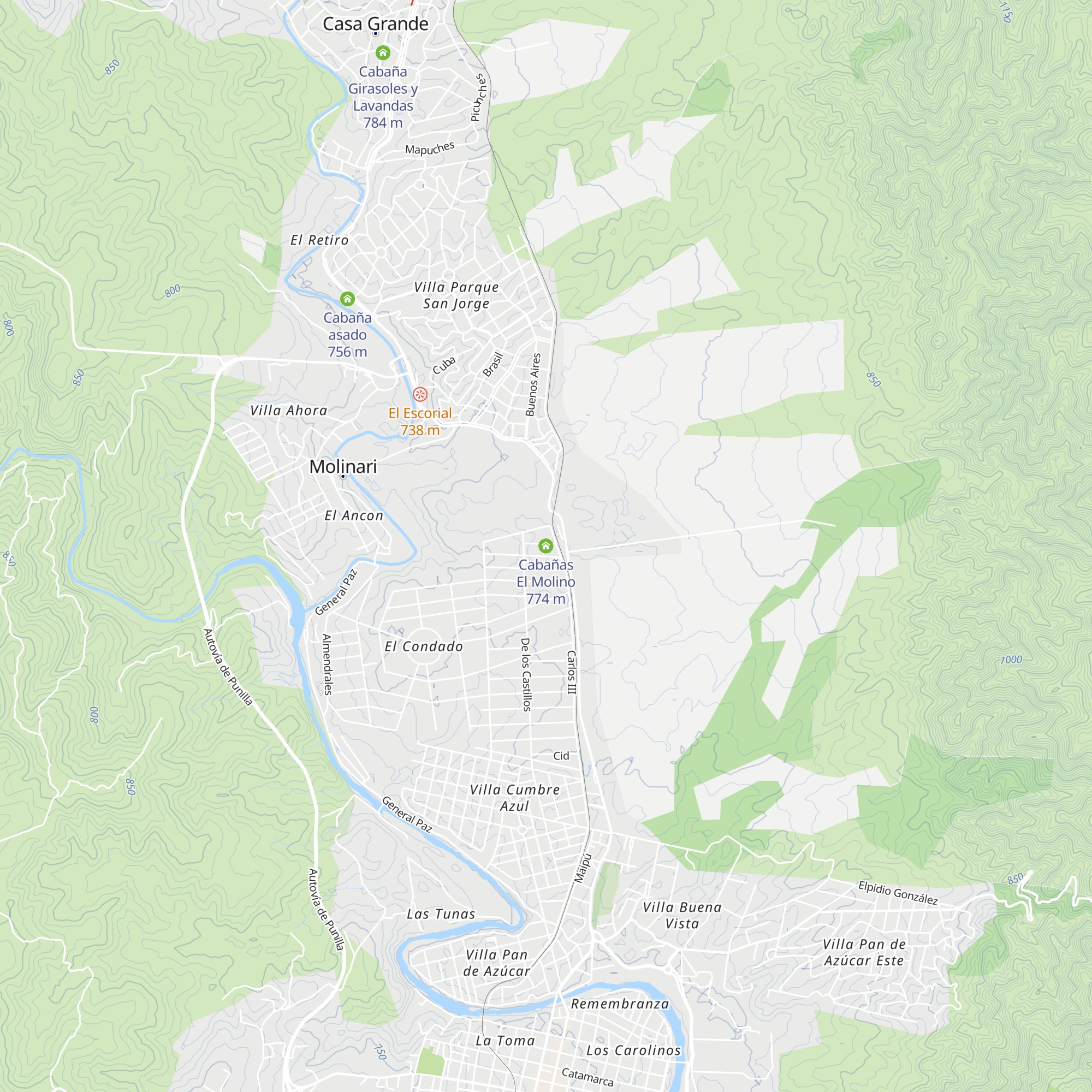 Cabañas El Molino map