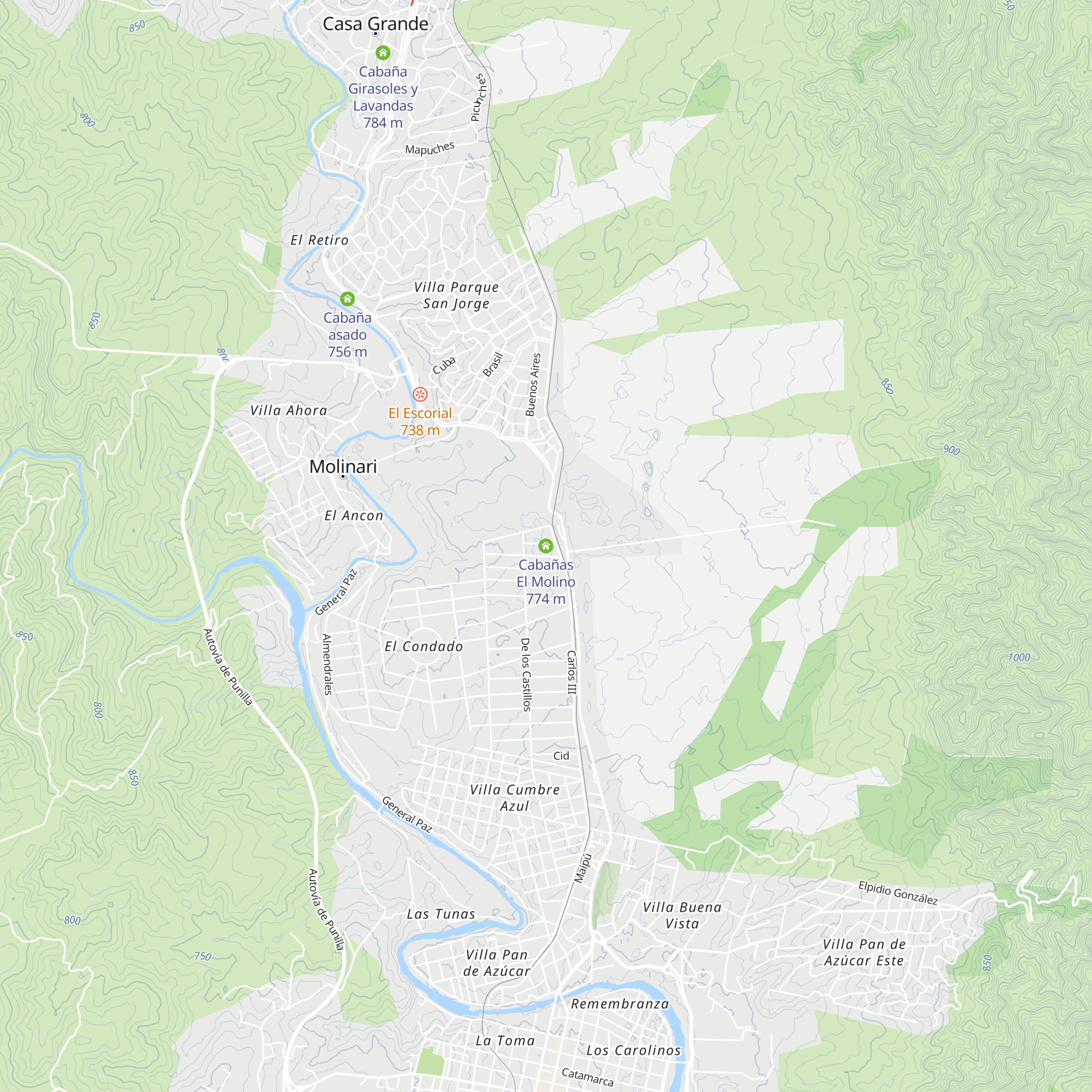 Cabañas El Molino map
