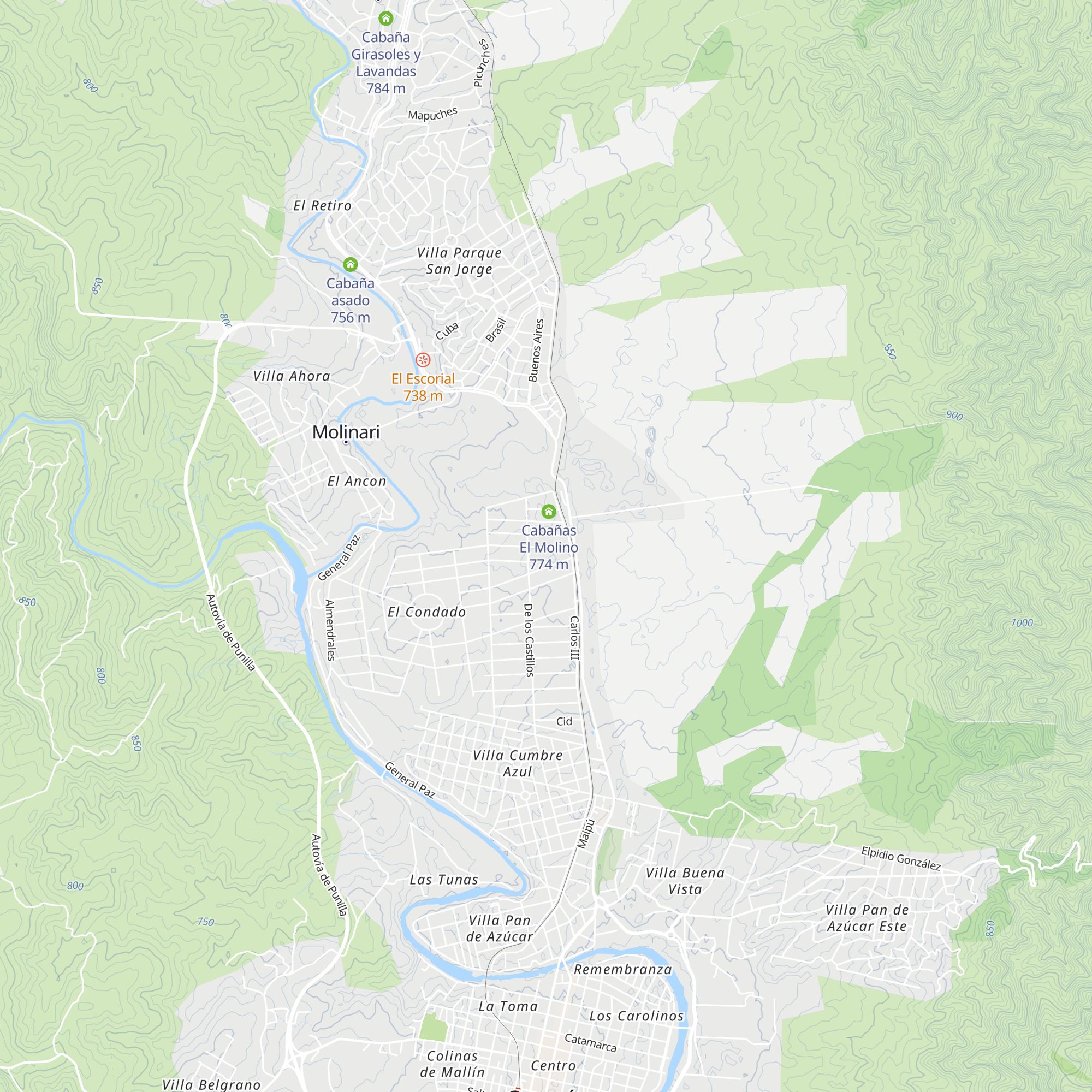 Cabañas La Quinta Familiar map