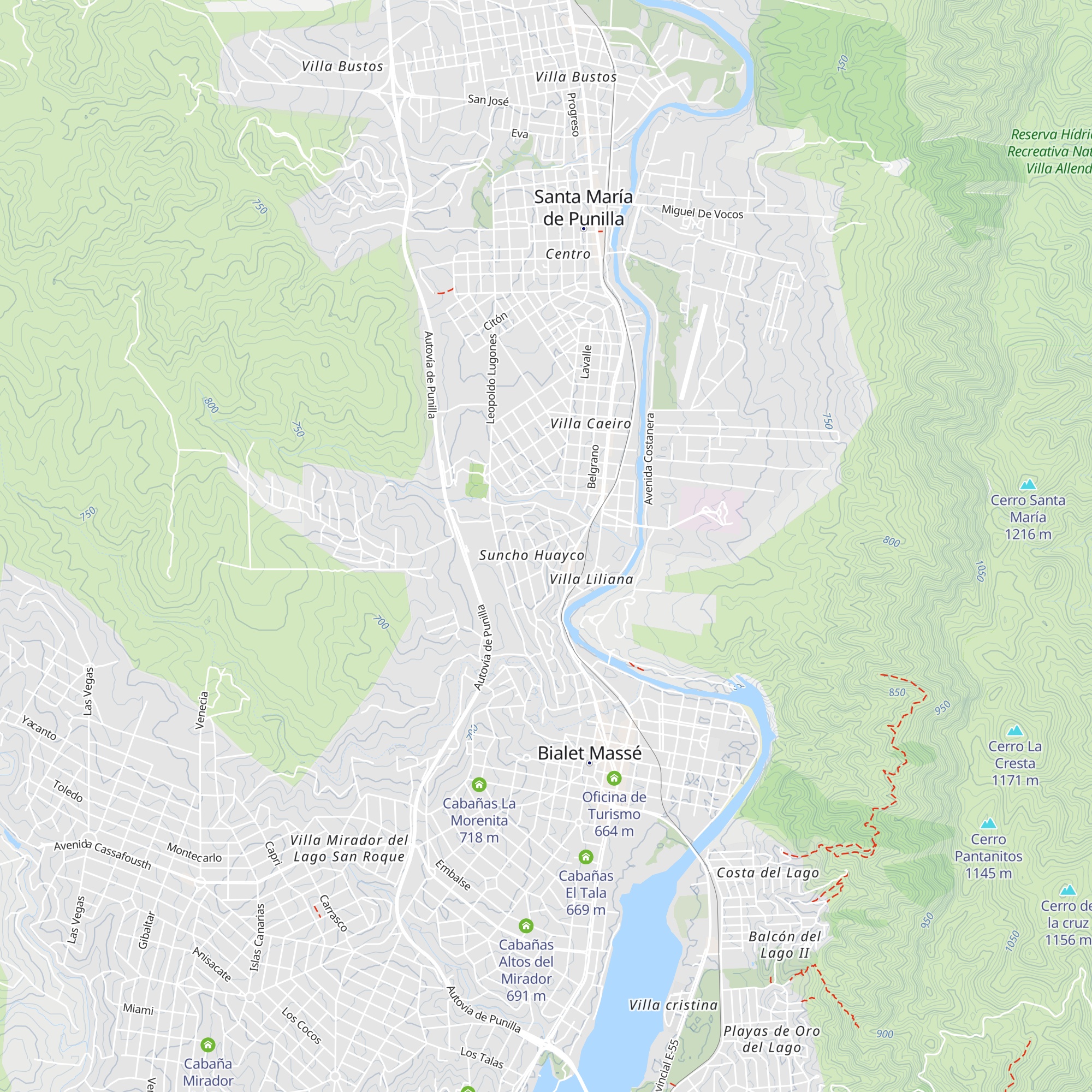 Cabañas Indama map