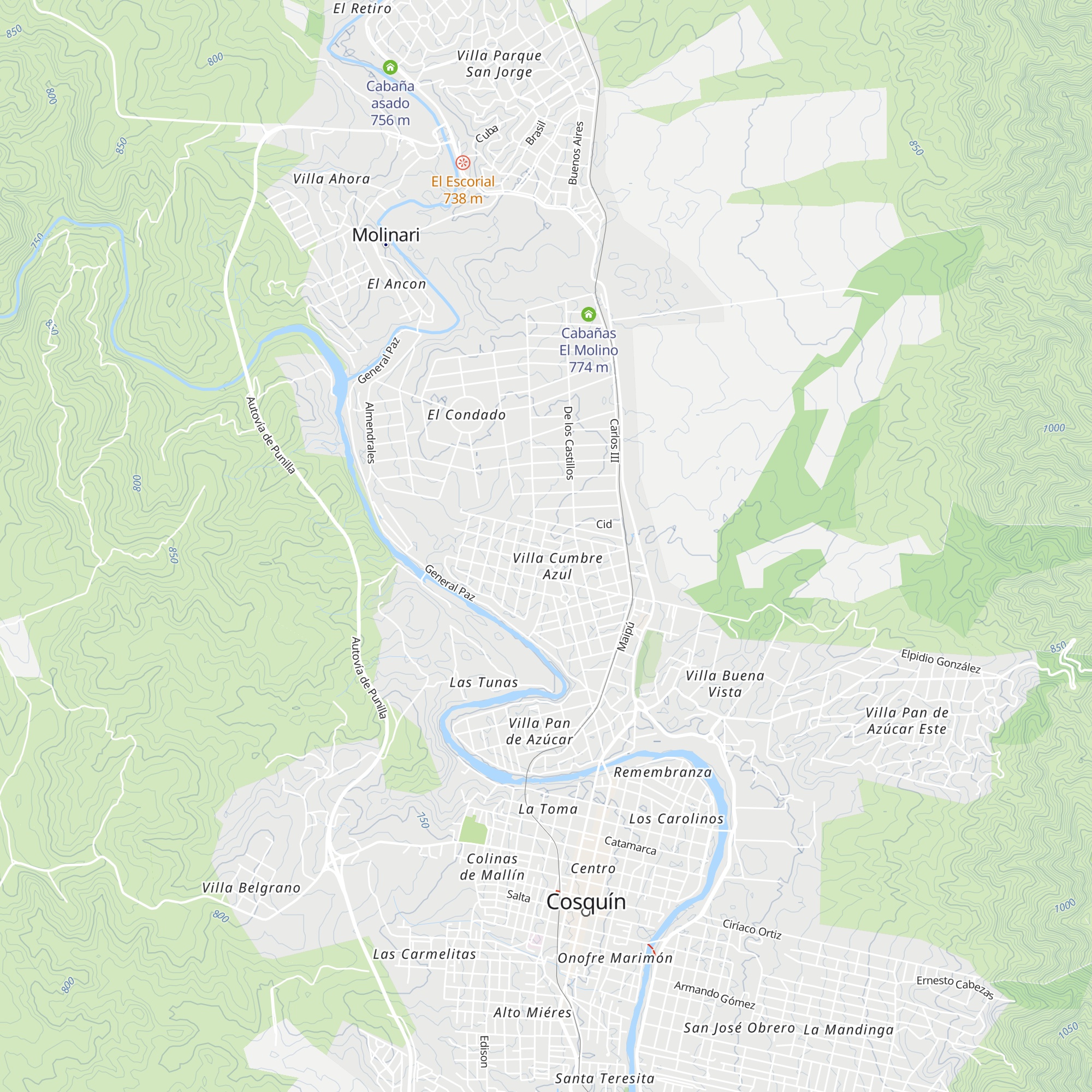 Cabañas Fatiga map