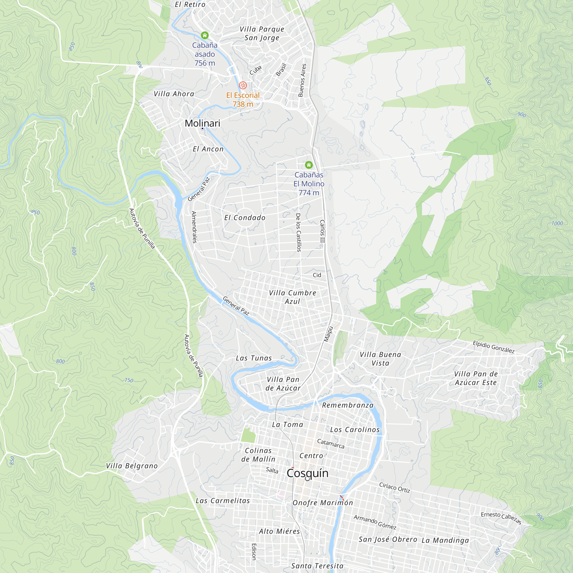 Cabañas Fatiga map