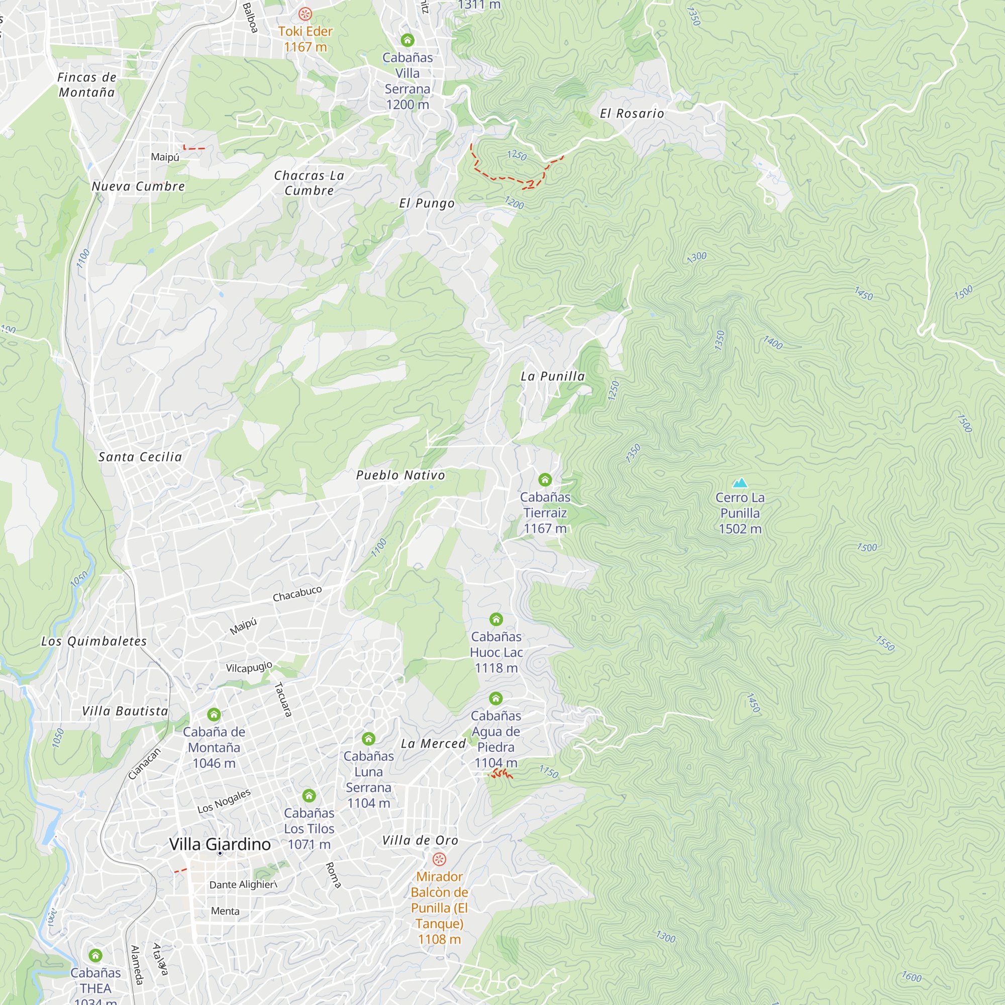 Cabañas La Josefina map