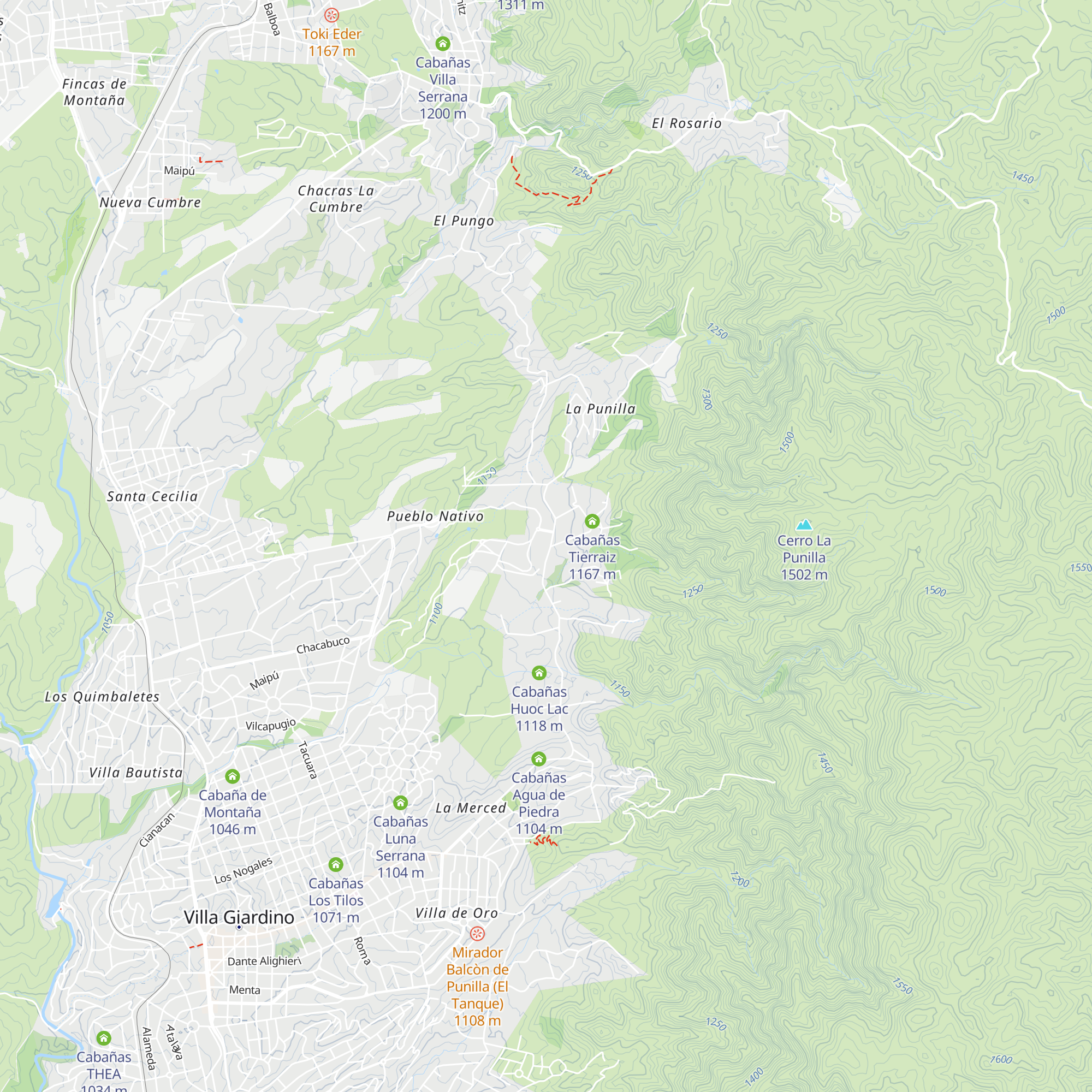 Cabañas La Josefina map