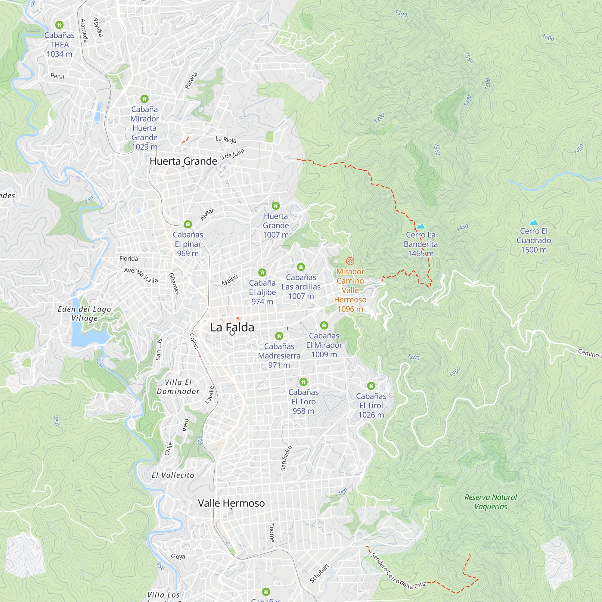 Cabañas de la Villa map