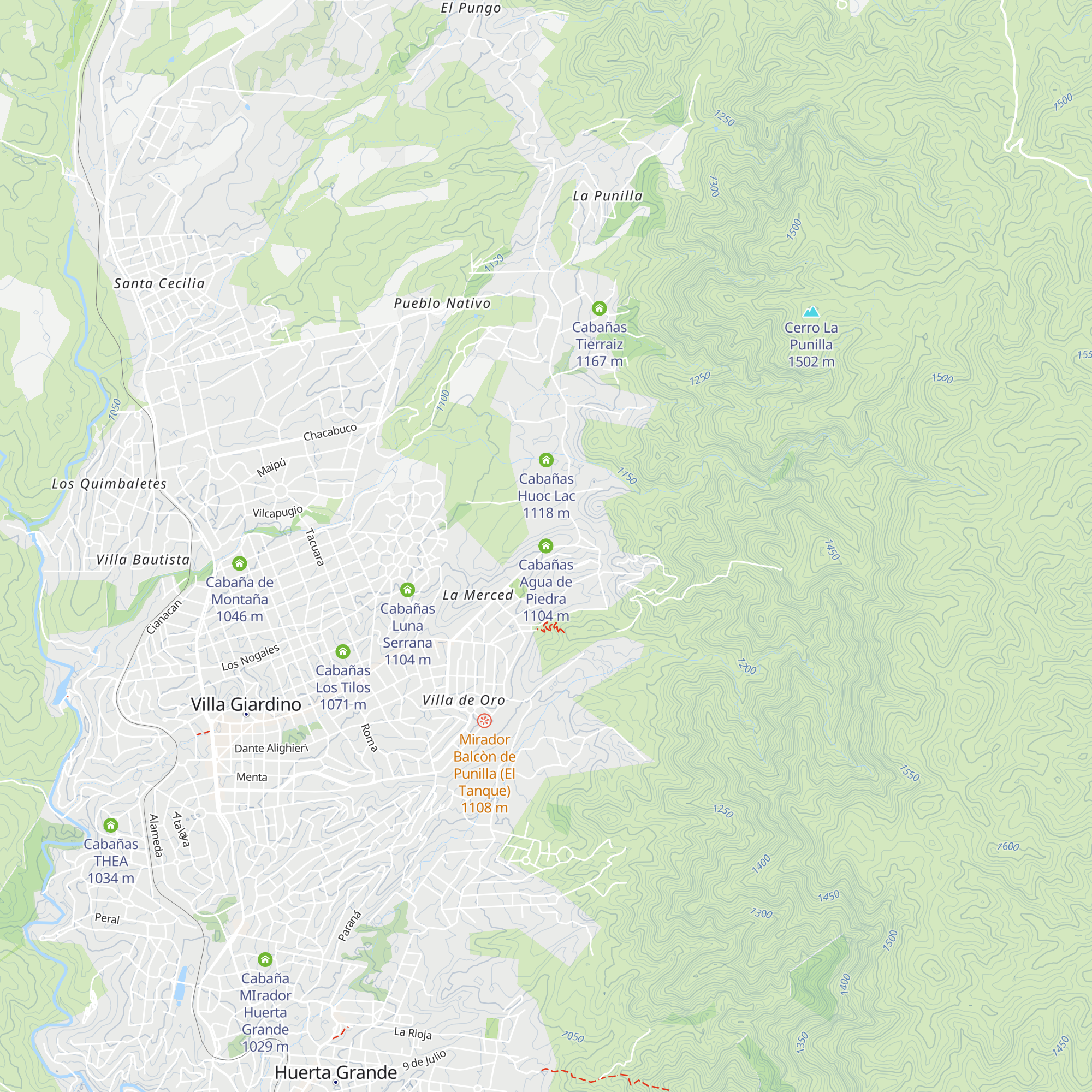 Cabañas Agua de Piedra map