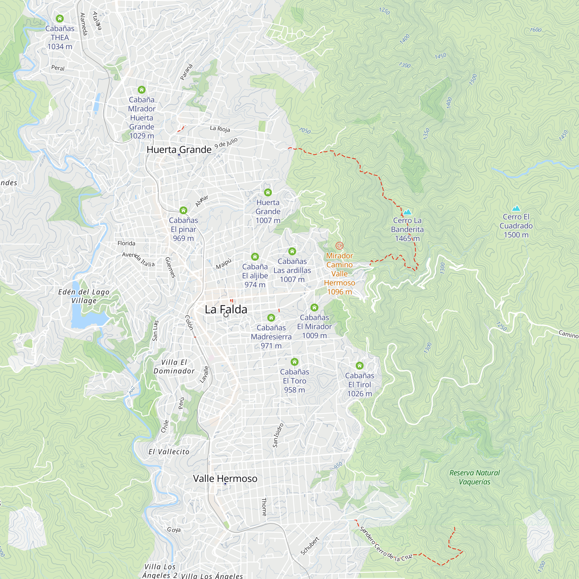 Cabañas El triángulo del eden map