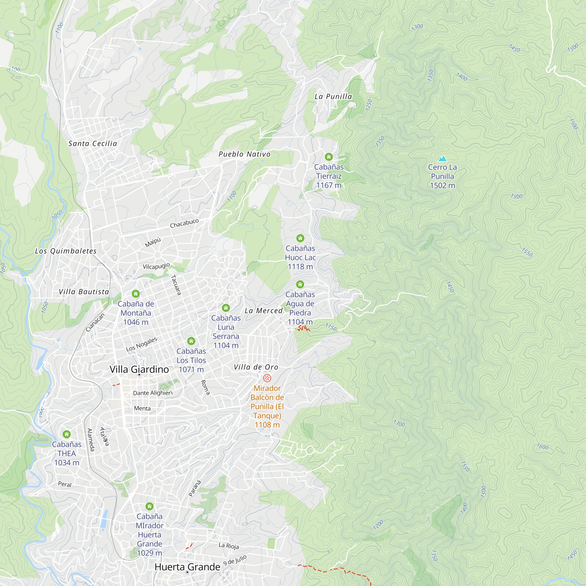 Cabañas Las Macarenas map