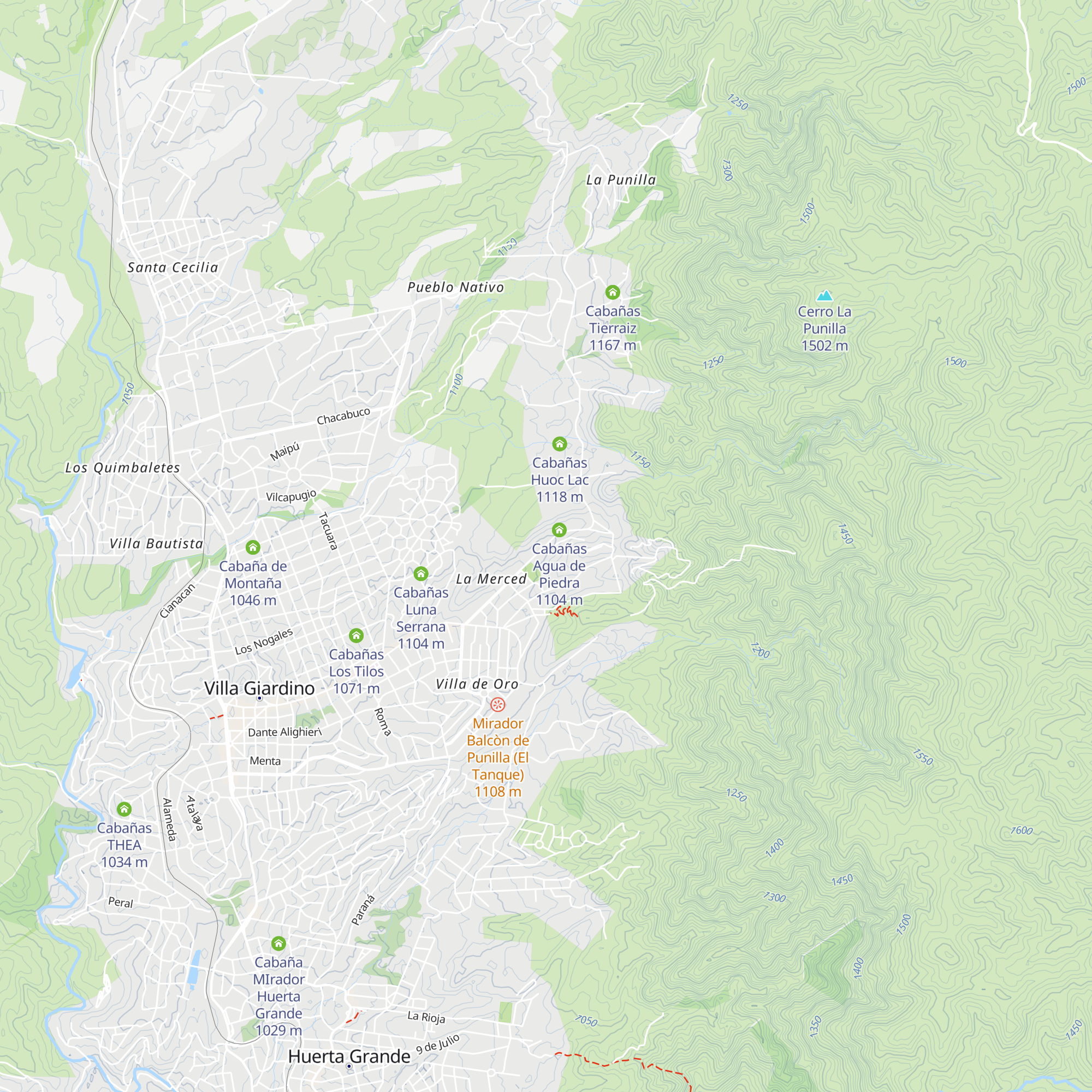 Cabañas Las Macarenas map