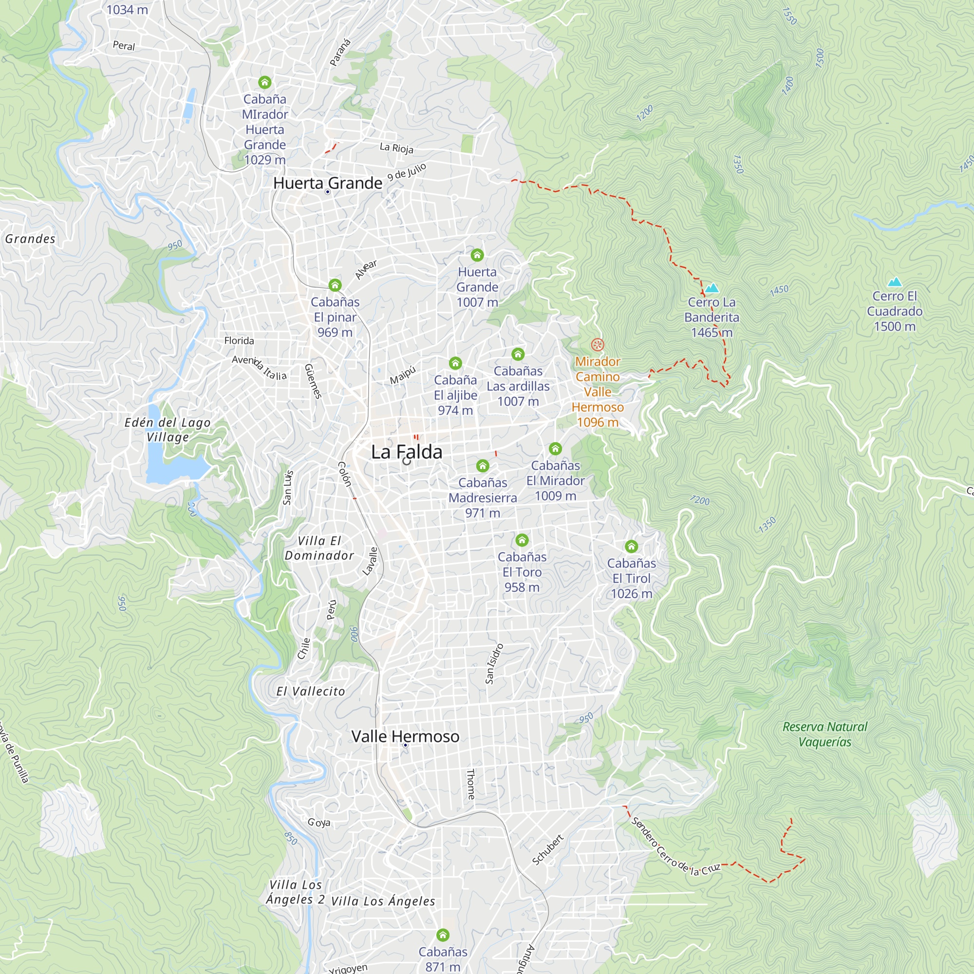 Cabañas Risú map