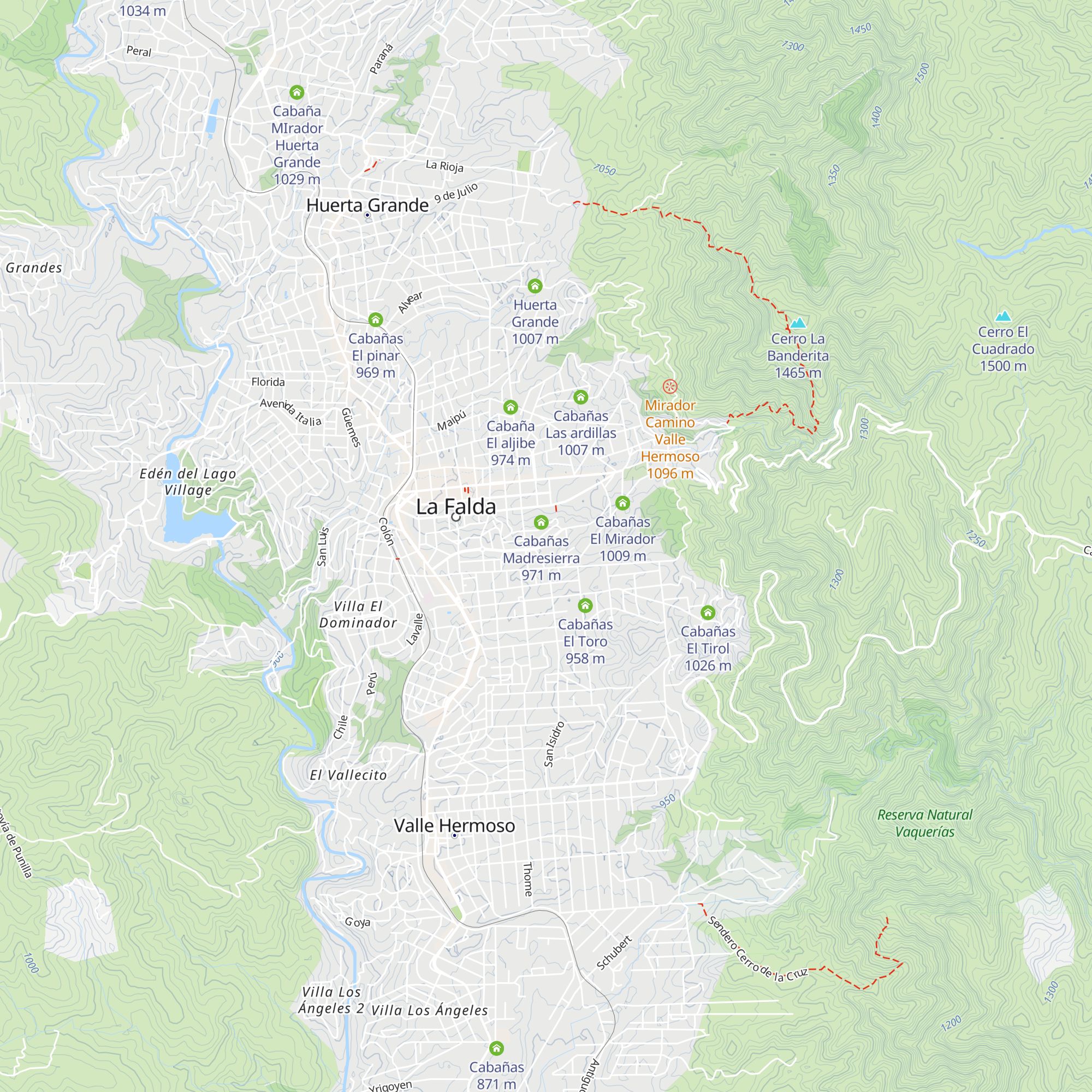 Cabañas Risú map