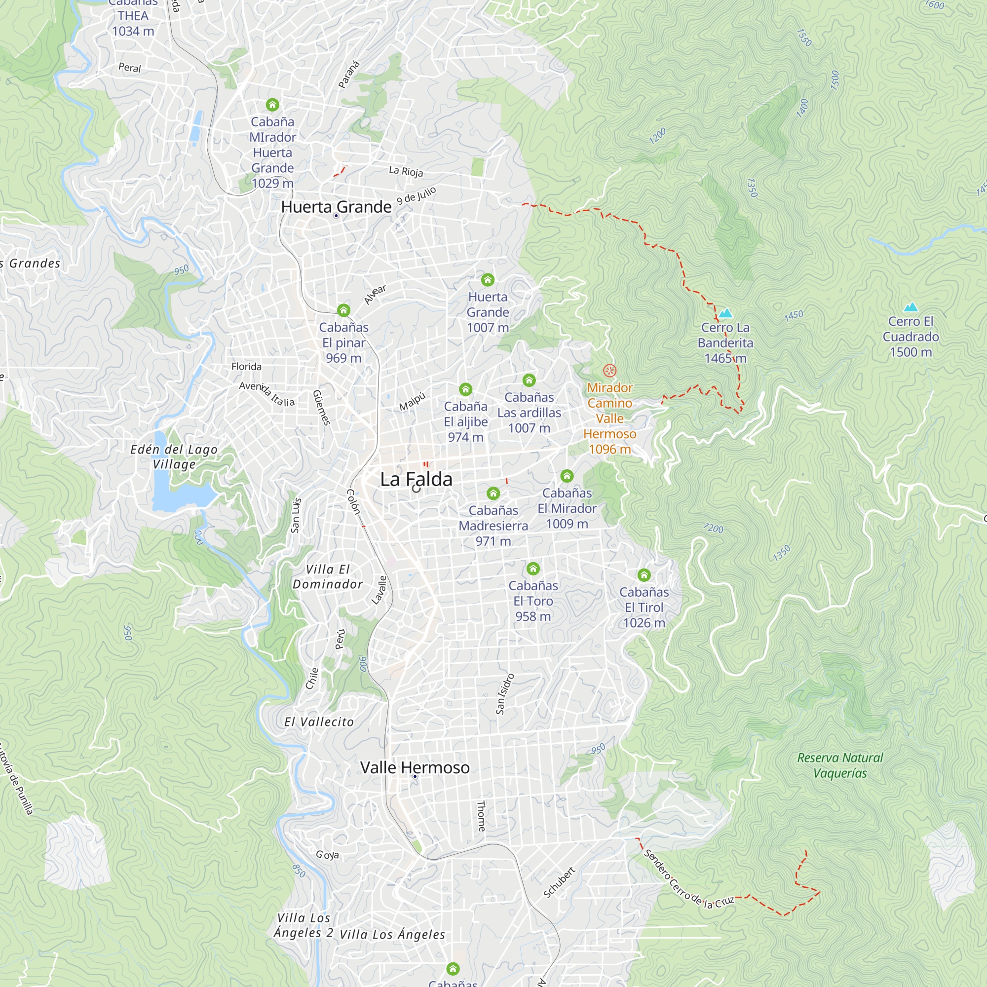 Cabañas Madresierra map