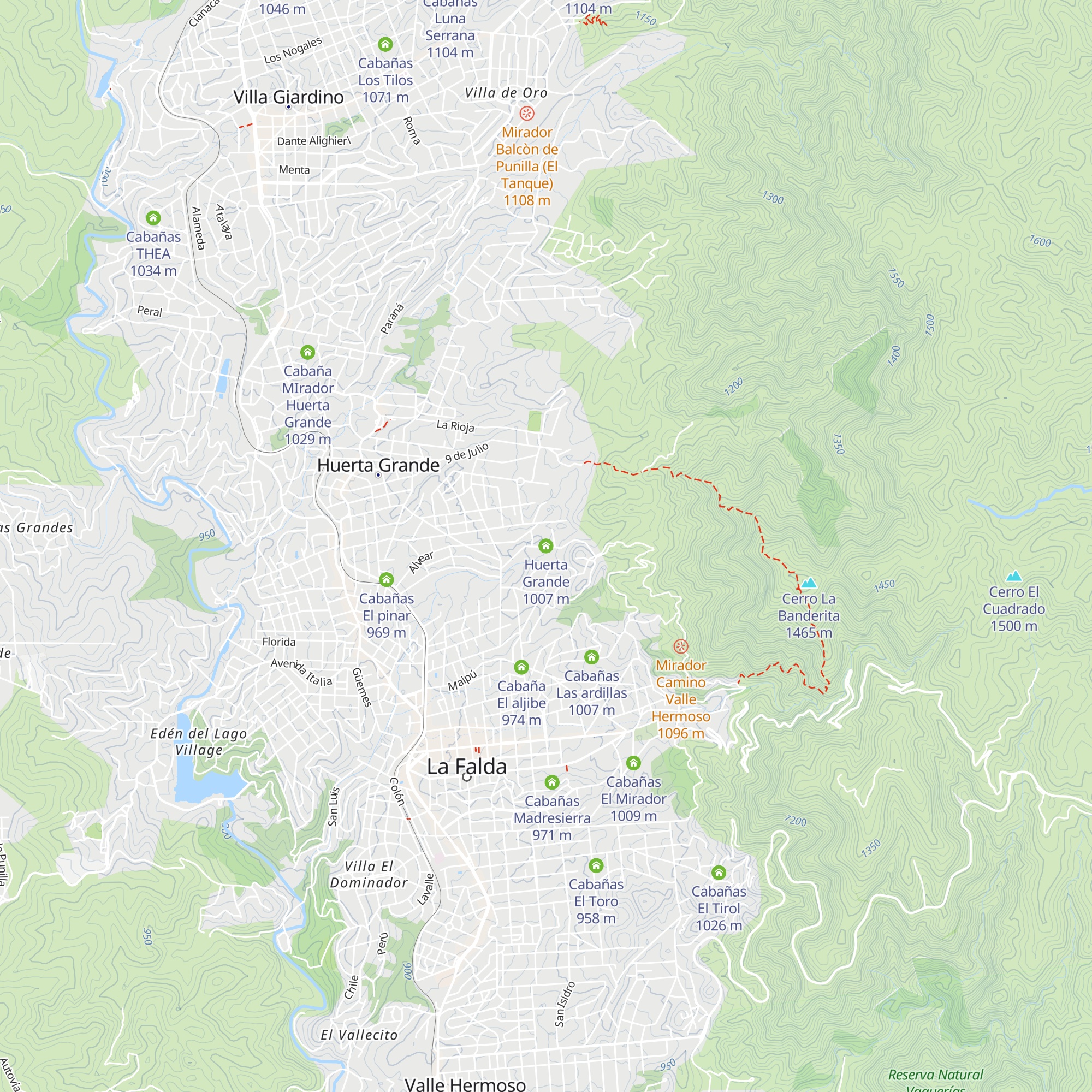 Huerta Grande map