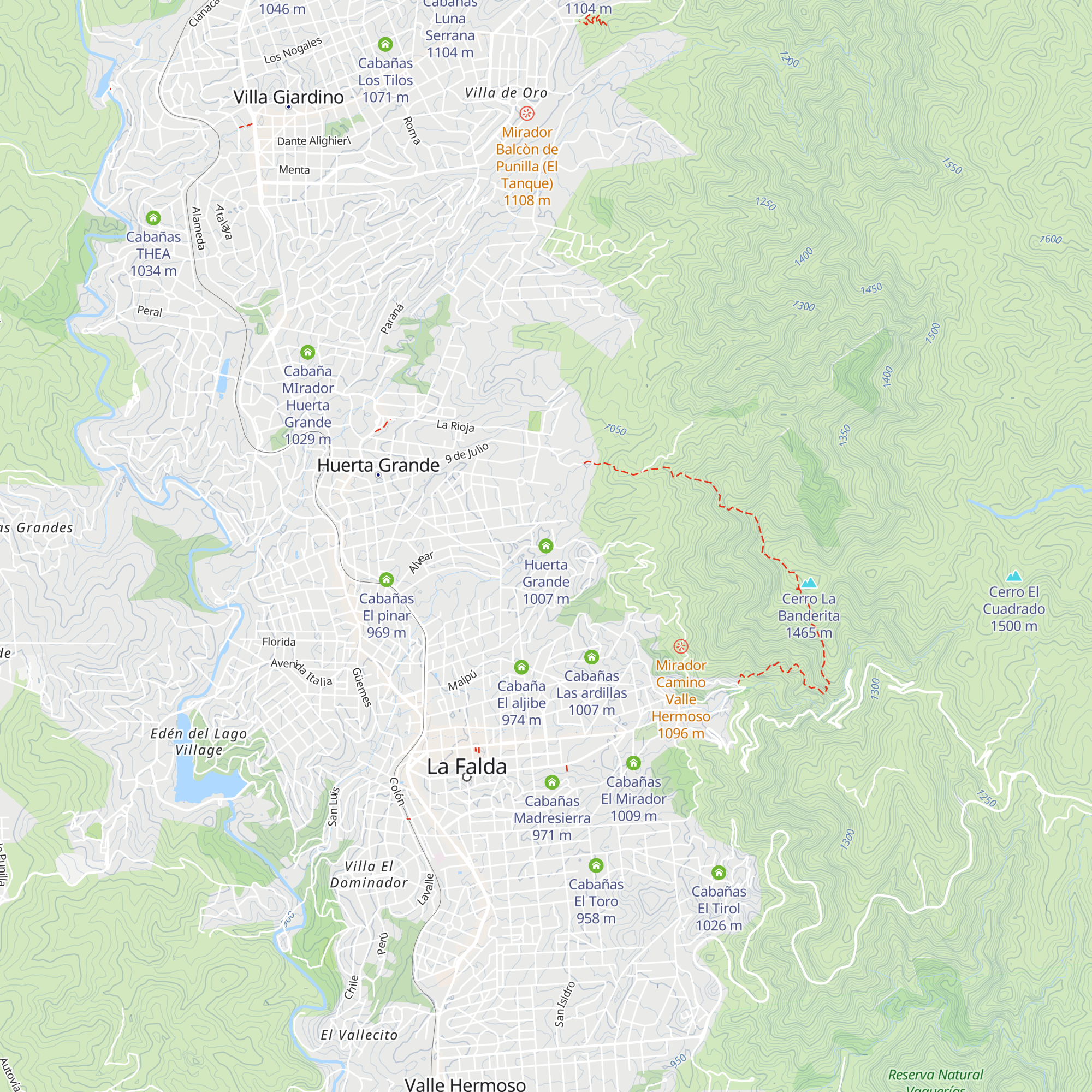 Huerta Grande map