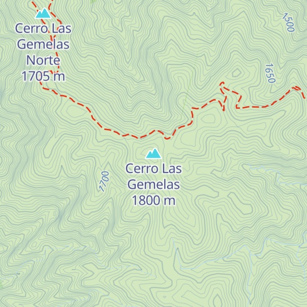 Map of Cerro Las Gemelas