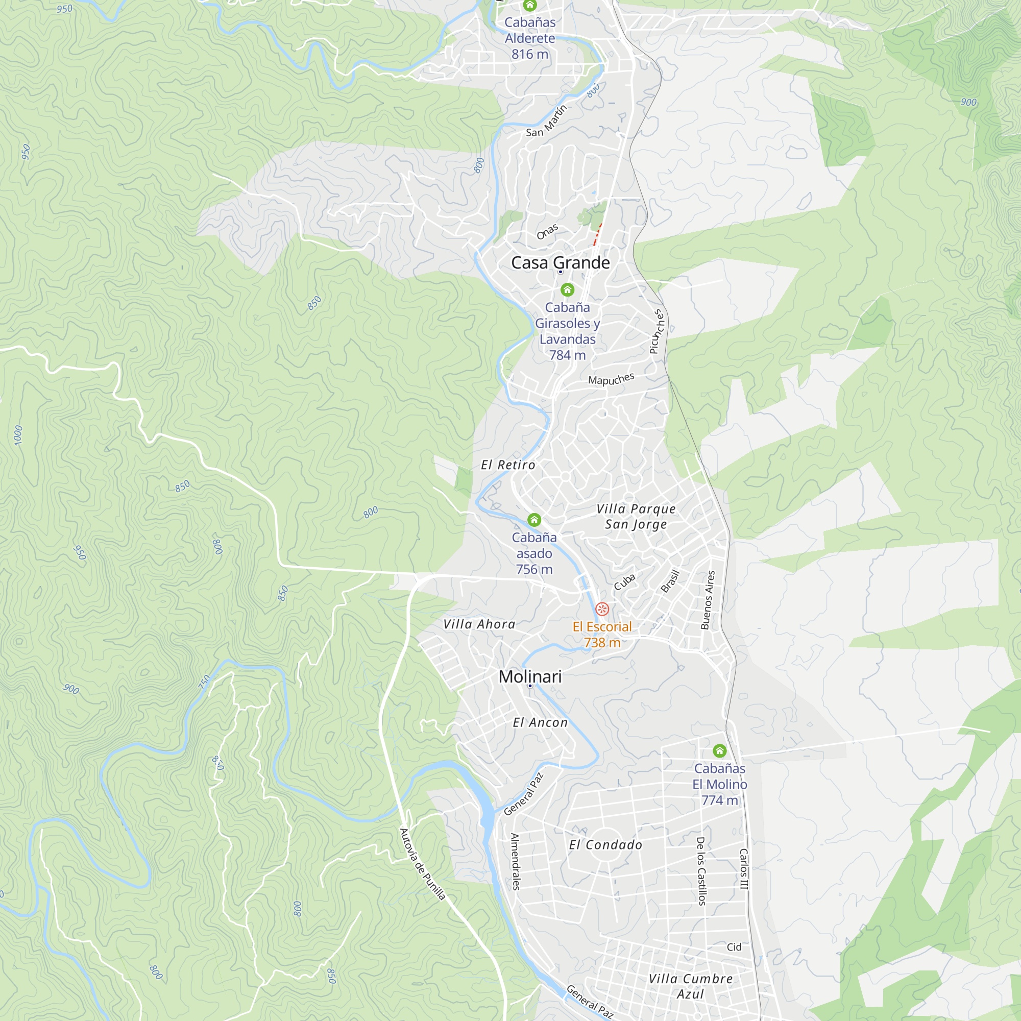 Cabañas Quimey Mapu map