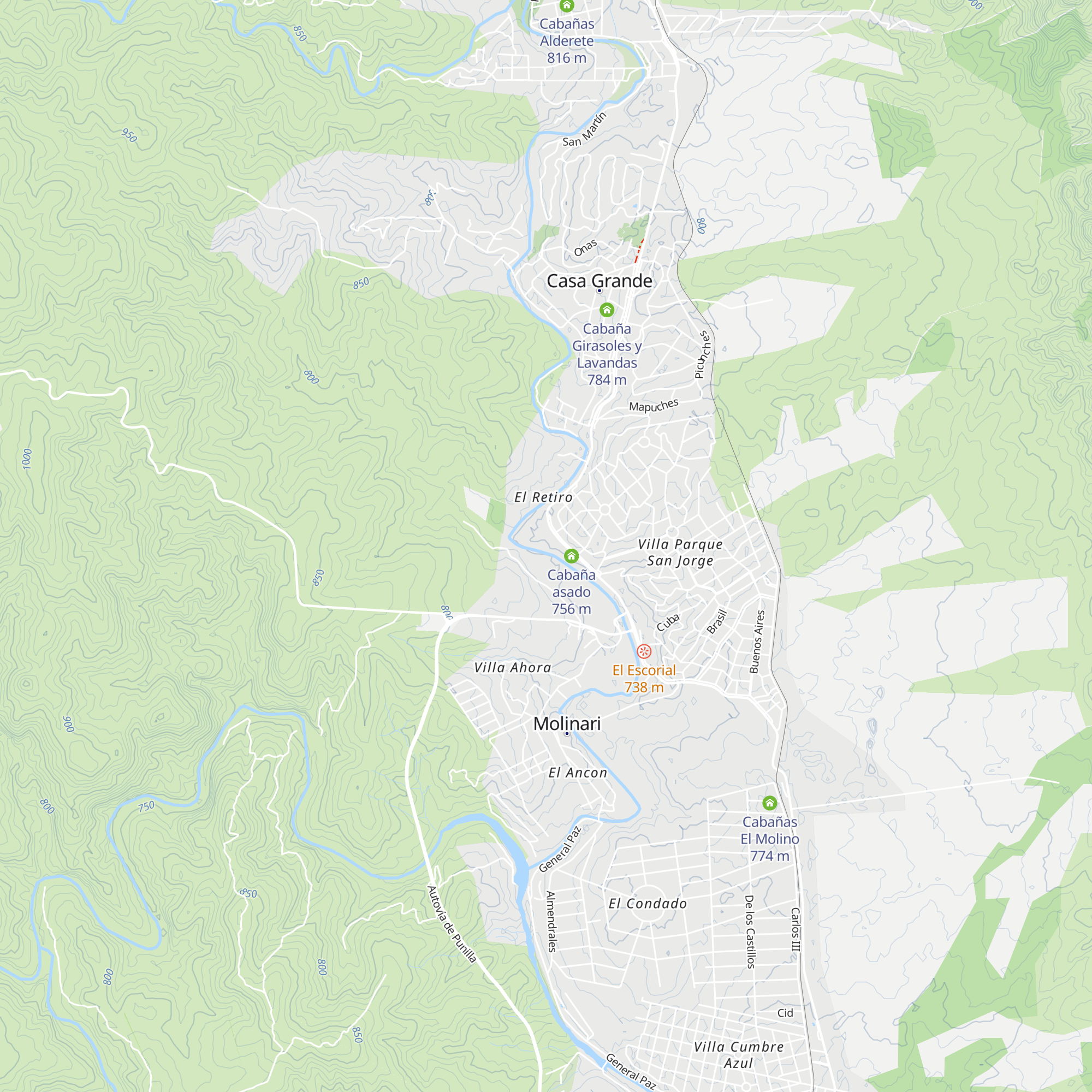 Cabañas Quimey Mapu map