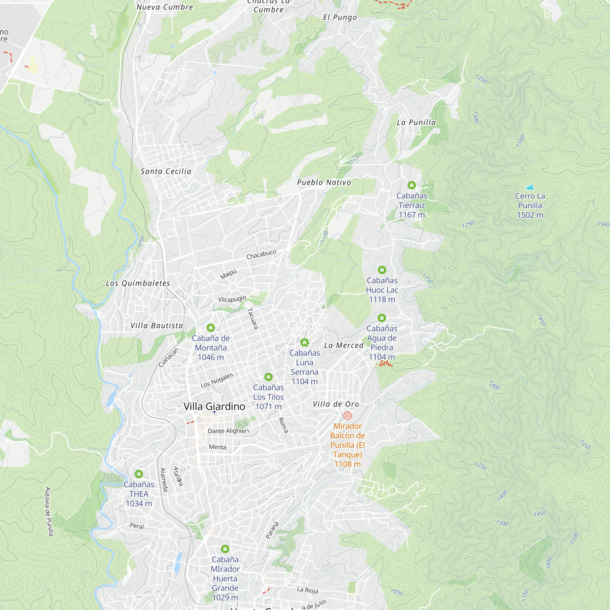 Cabañas Cuchito map
