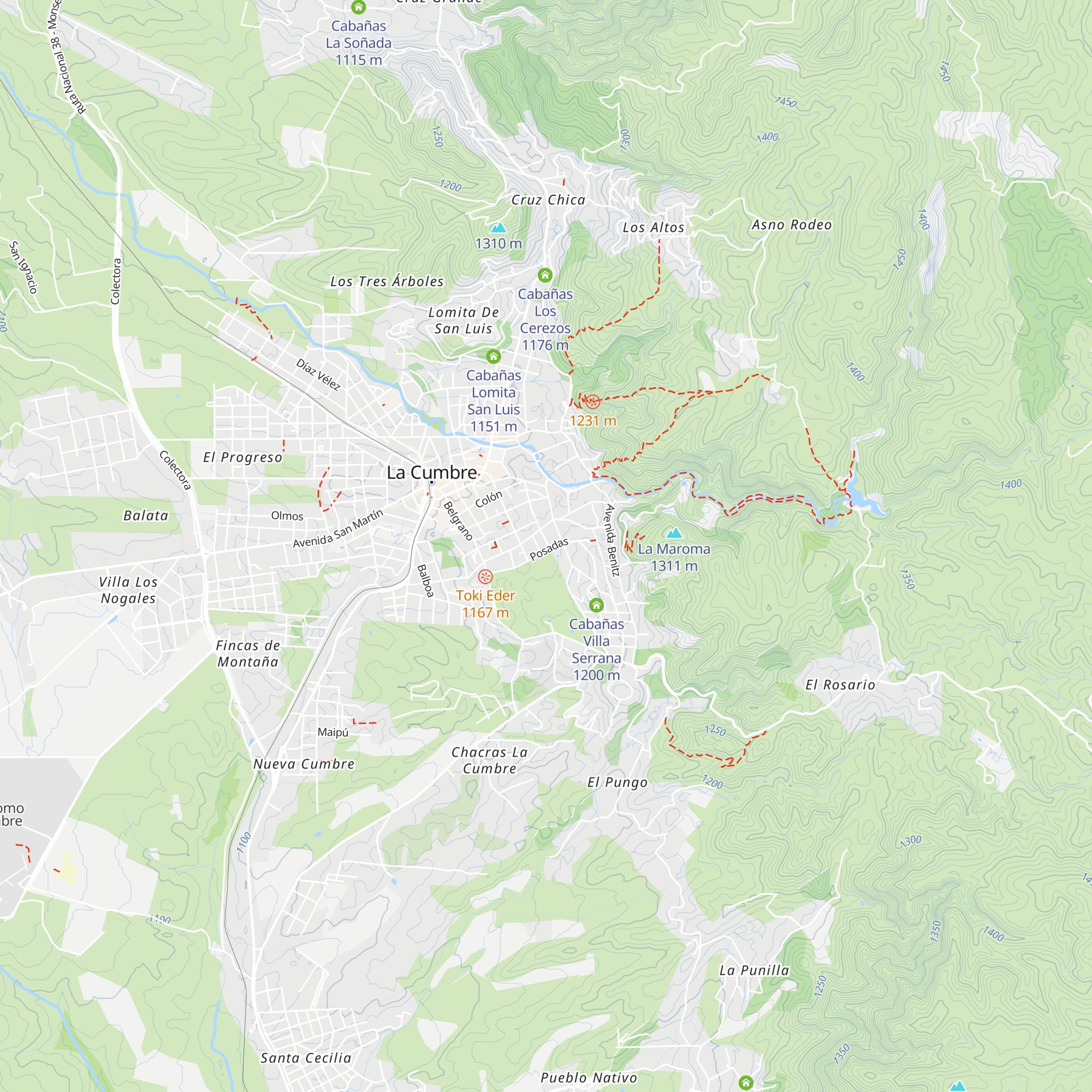 Cabañas La Oma map