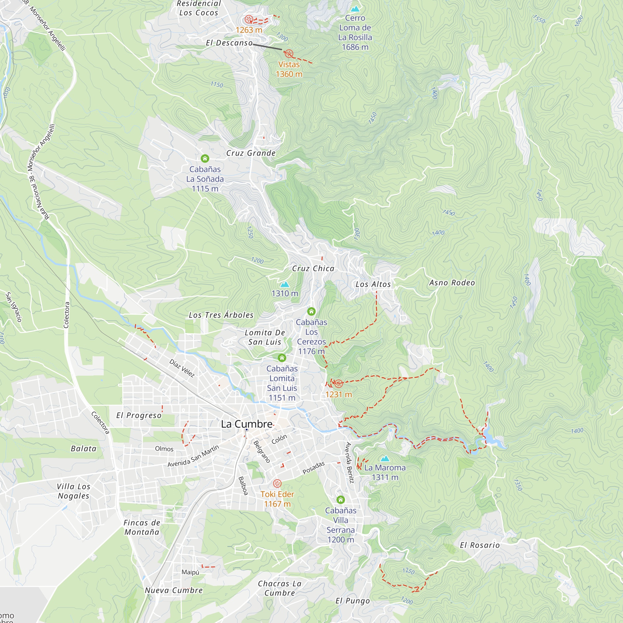 Cabañas Los Cerezos map