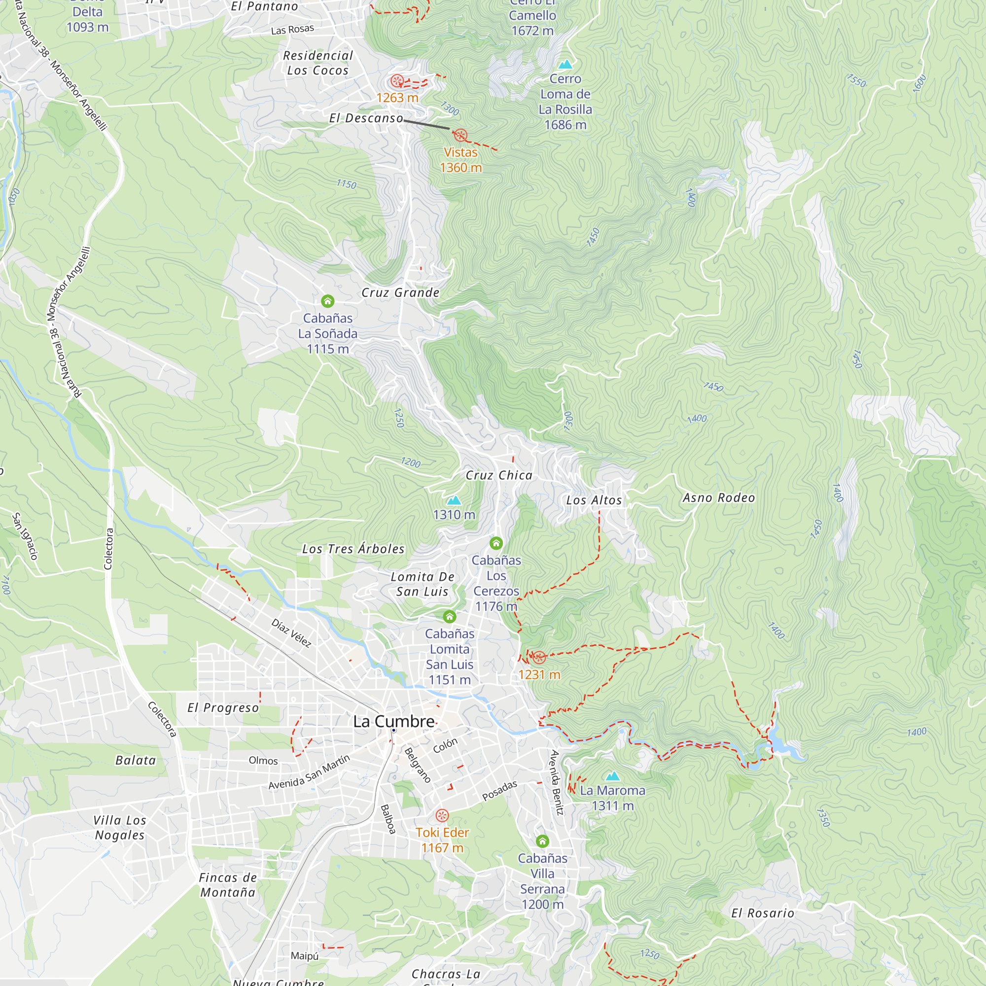 Cabañas Terrazas de Cruz Chica map