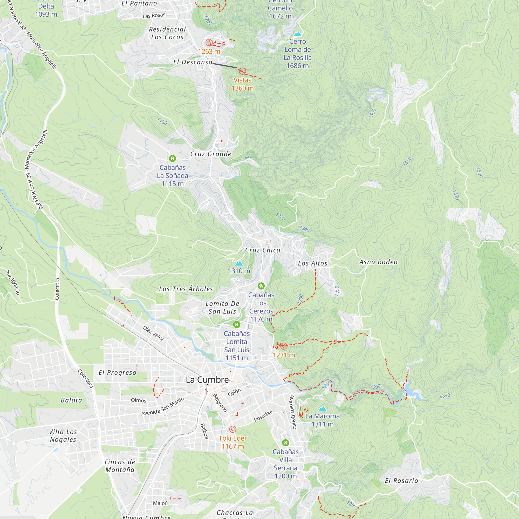 Cabañas Terrazas de Cruz Chica map