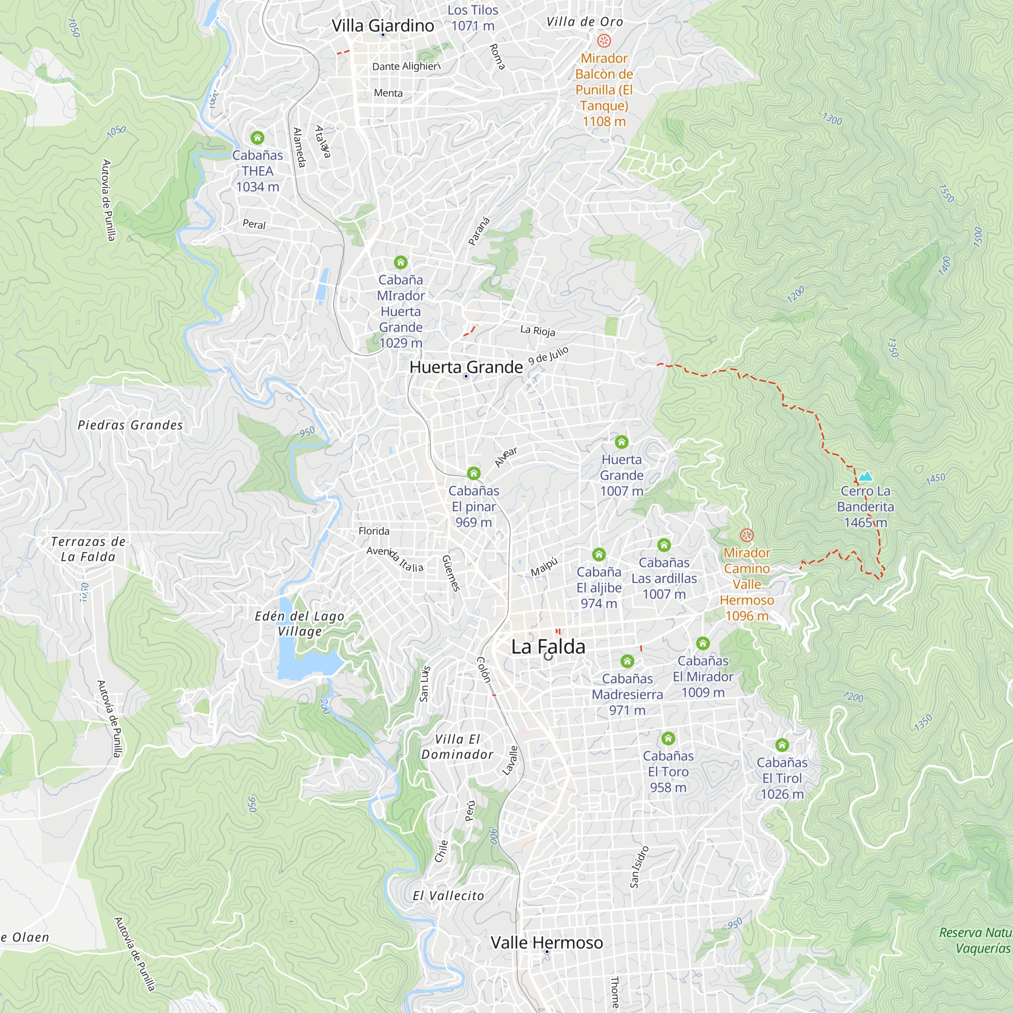 Cabañas Los manantiales map