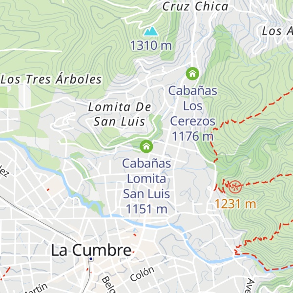 Map of Cabañas Lomita San Luis