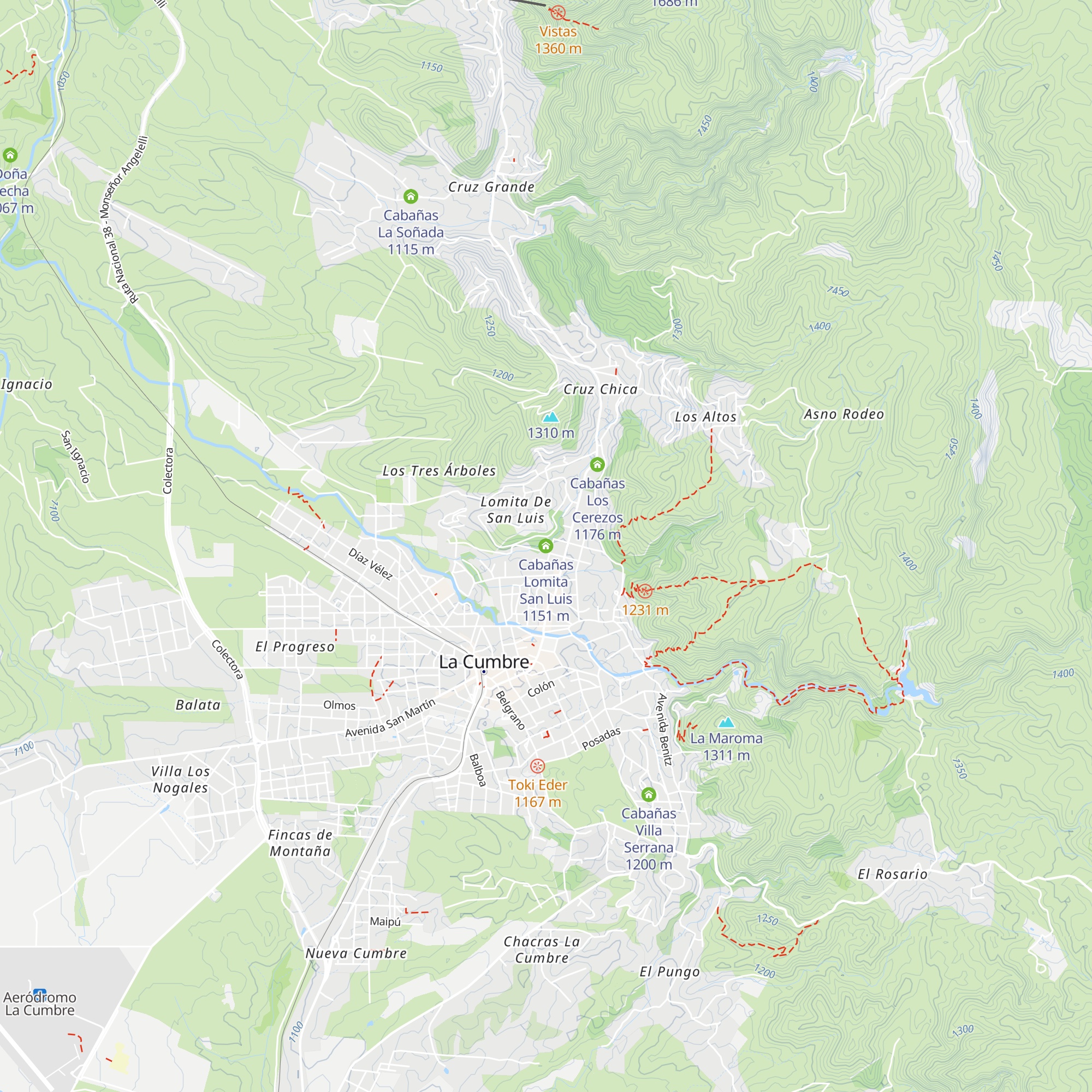 Cabañas Lomita San Luis map