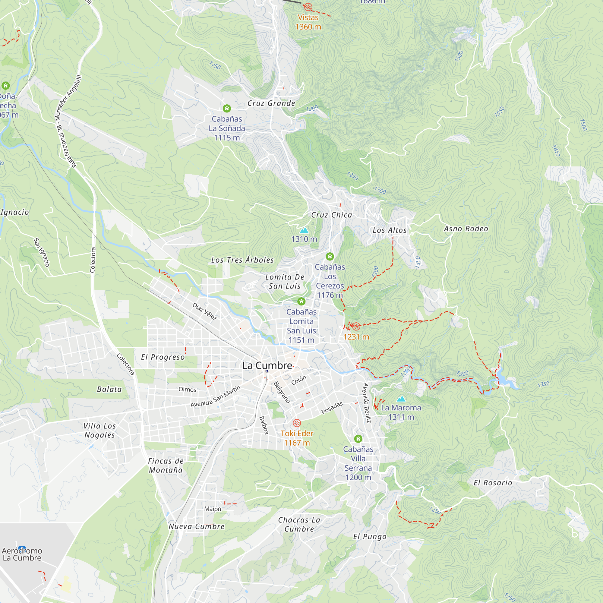 Cabañas Lomita San Luis map