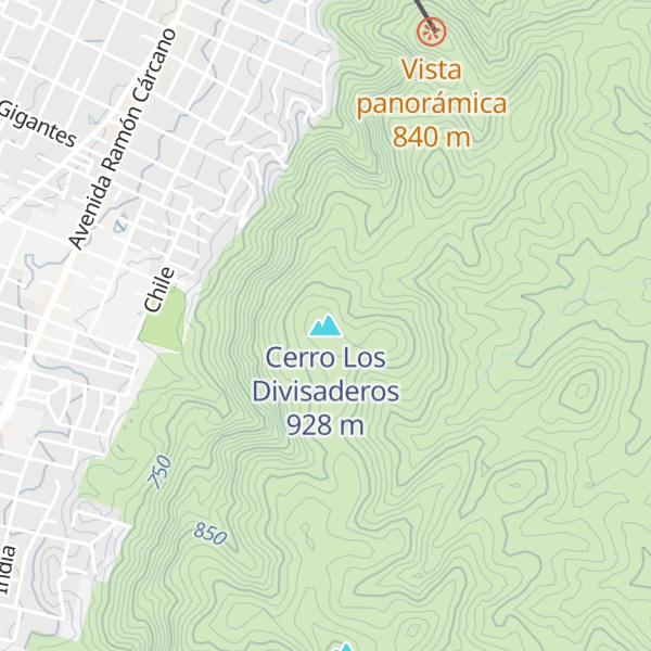 Map of Cerro Los Divisaderos
