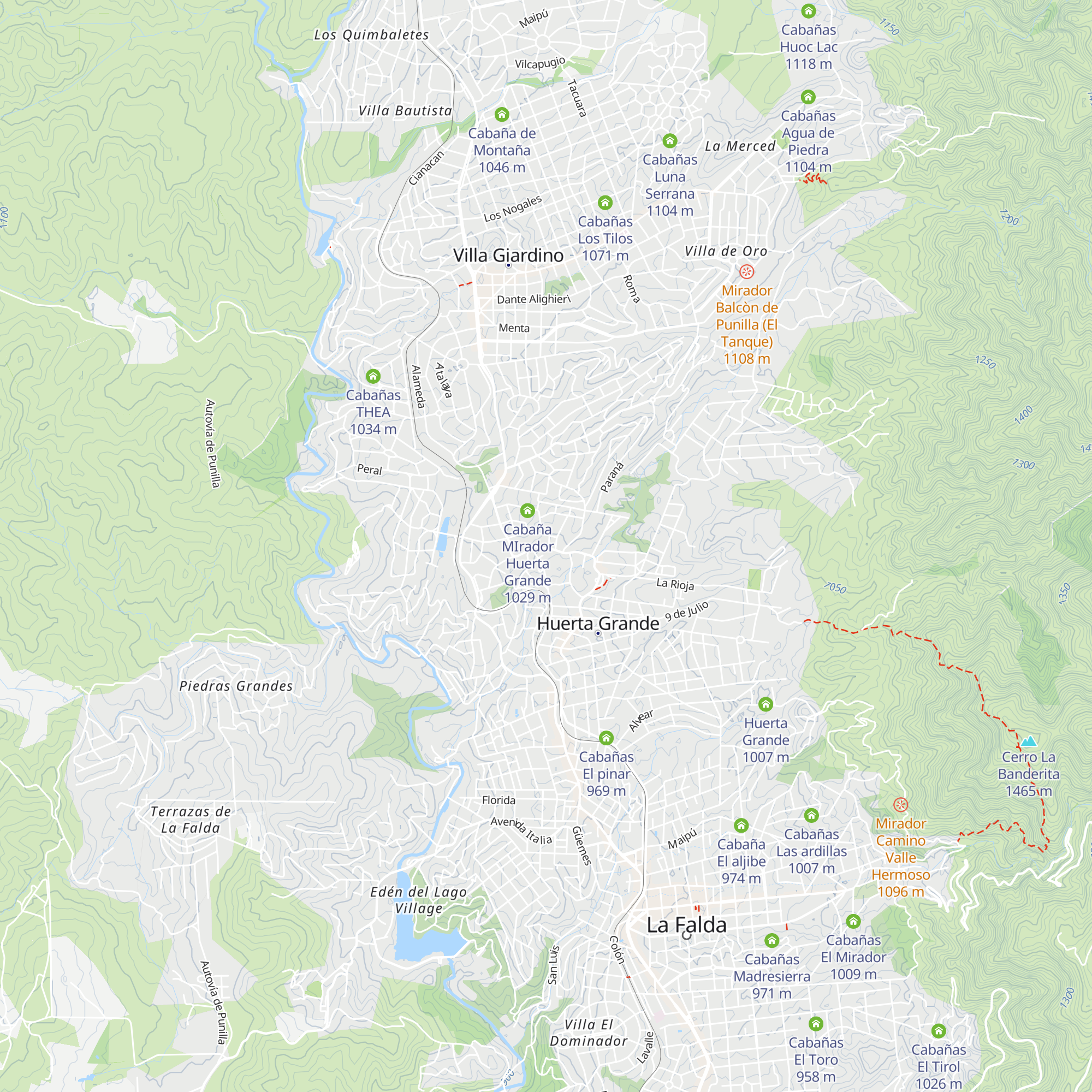 Cabañas Fernando map
