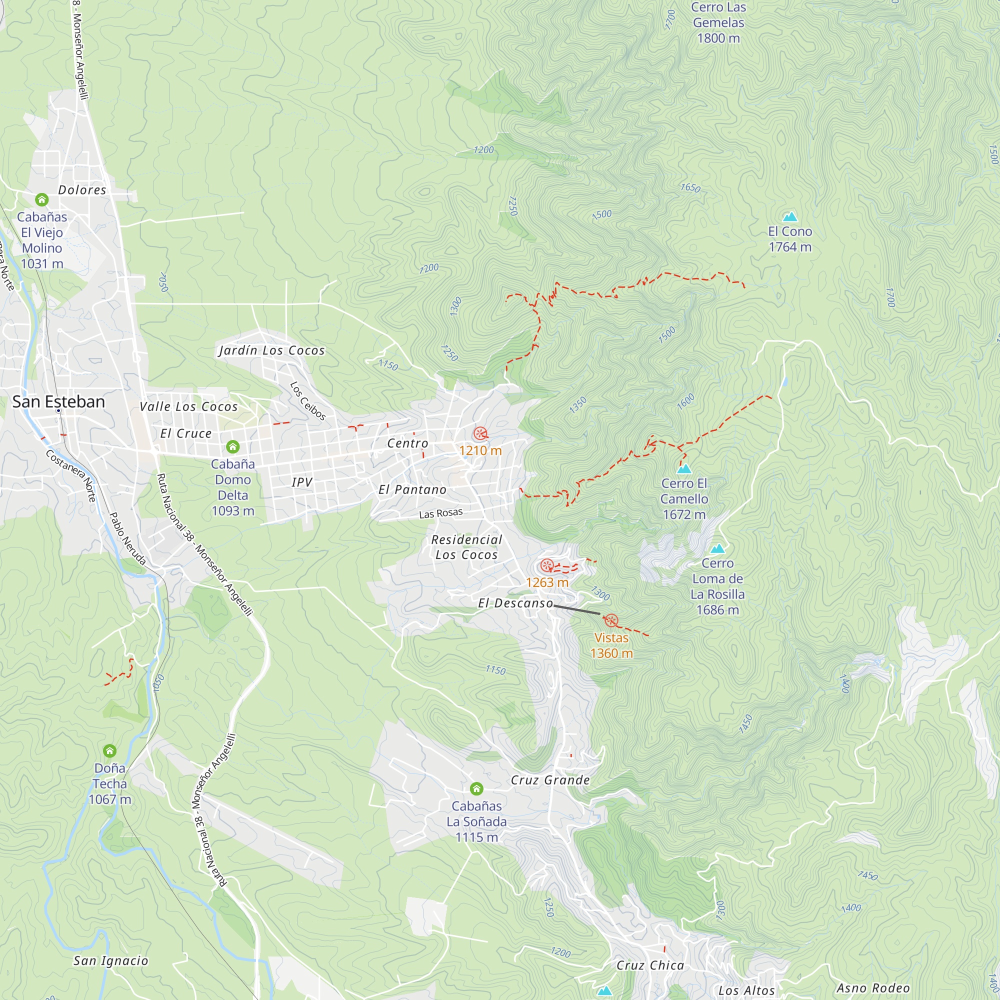 Cabañas El Viejo Alpino map