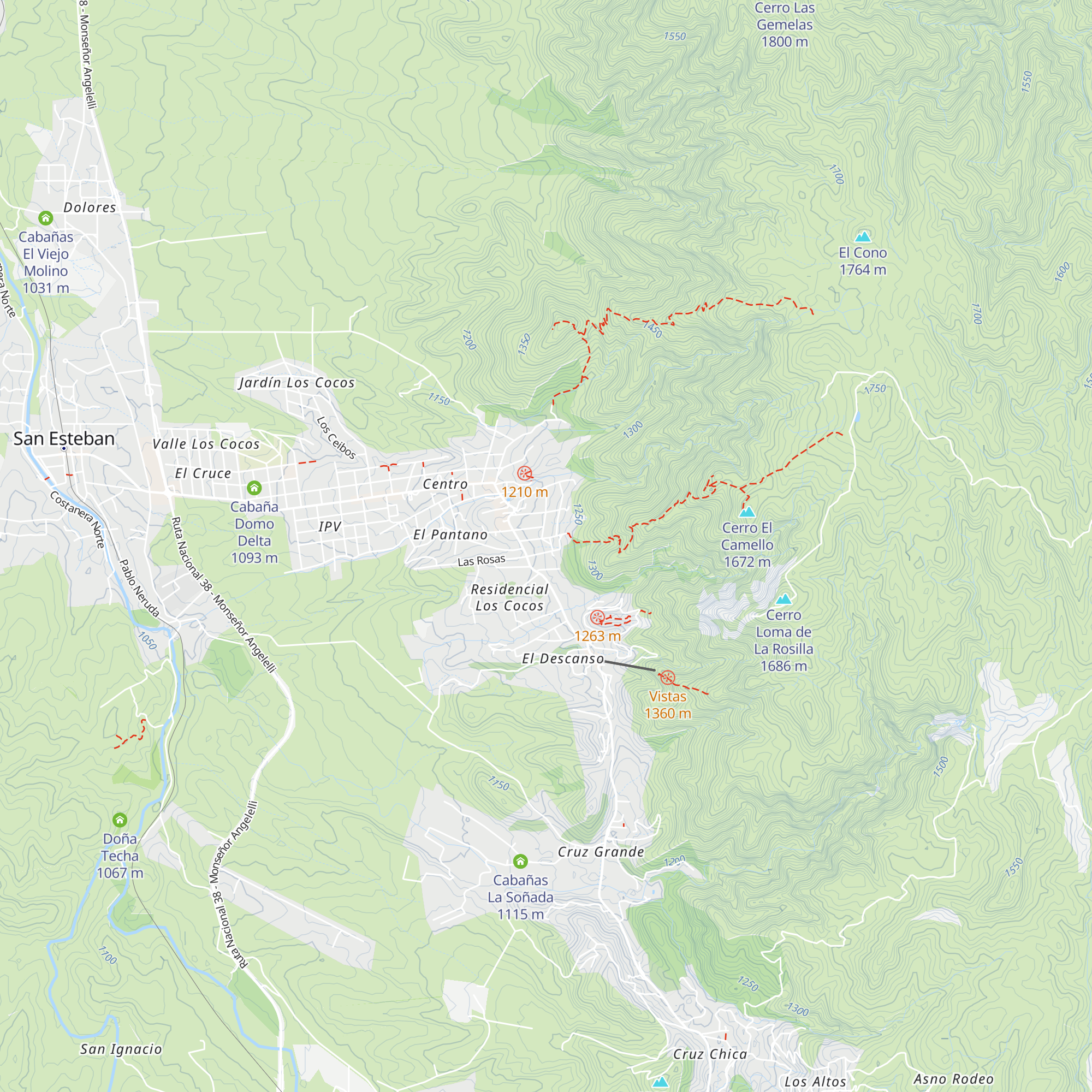 Cabañas El Viejo Alpino map