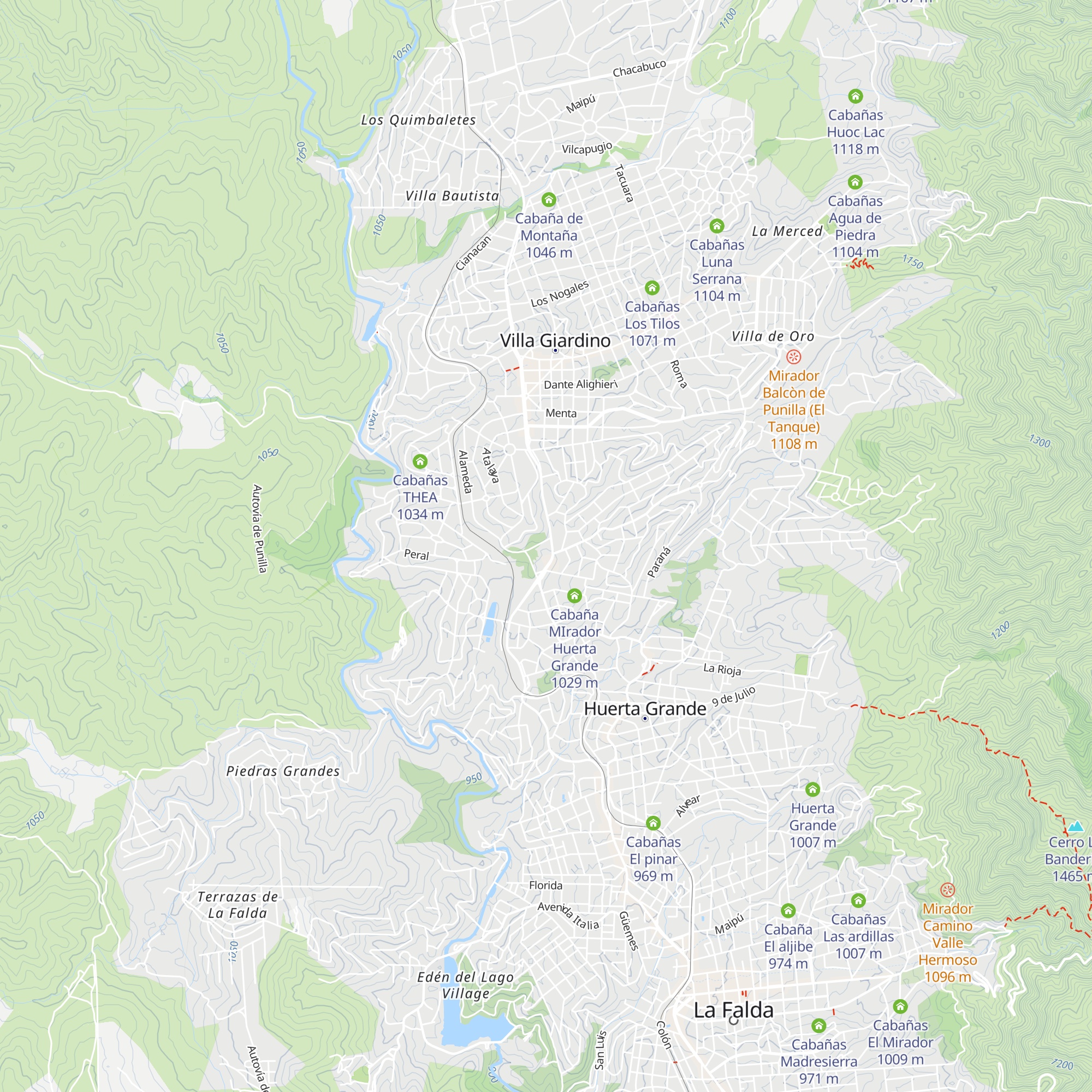 Cabañas Viejo Granero map