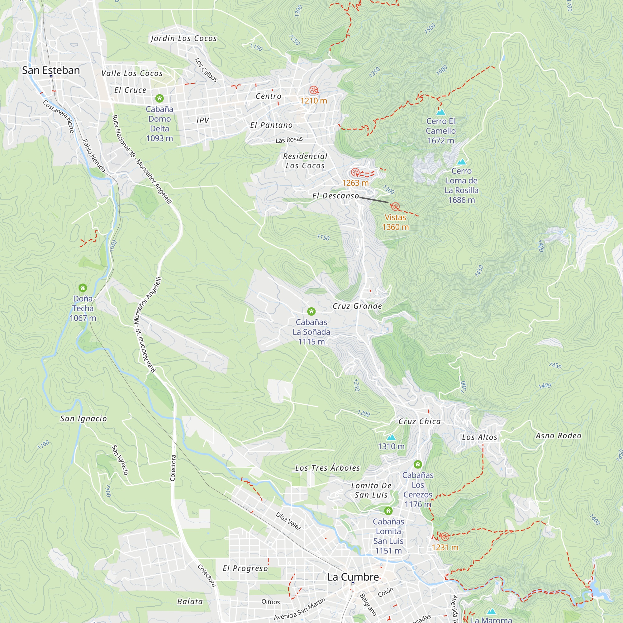 Cabañas La Soñada map