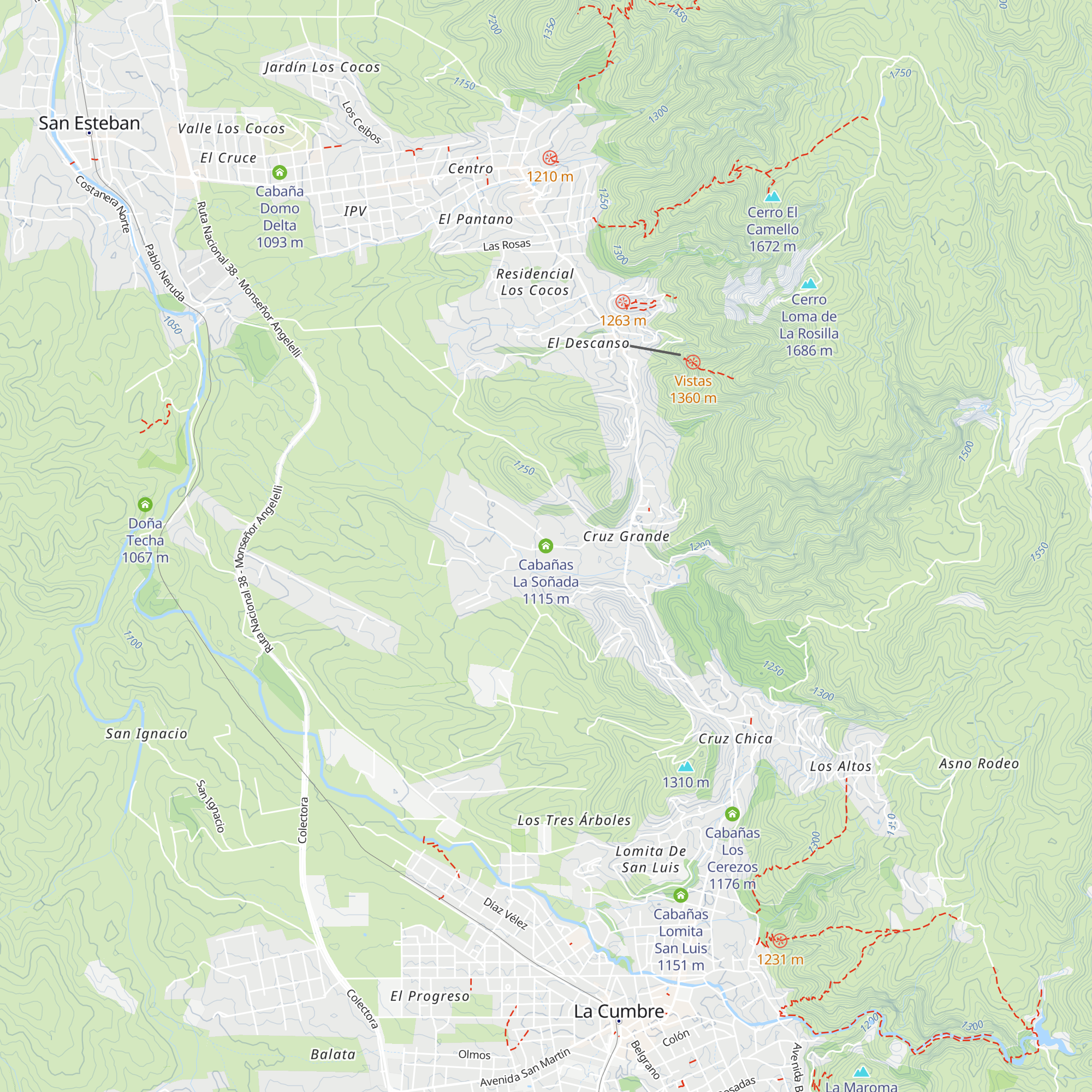 Cabañas La Soñada map