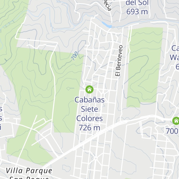 Map of Cabañas Siete Colores