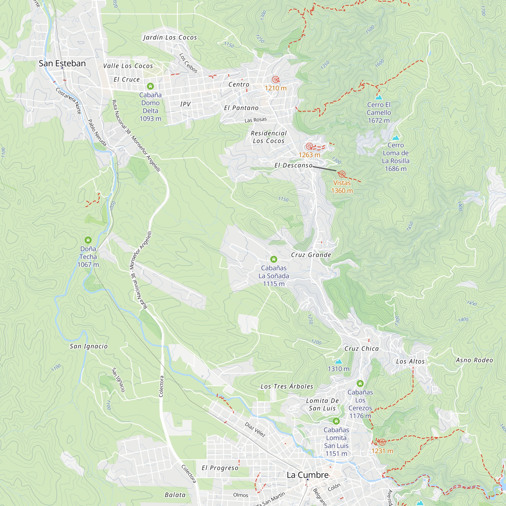 Cabañas El Venado map