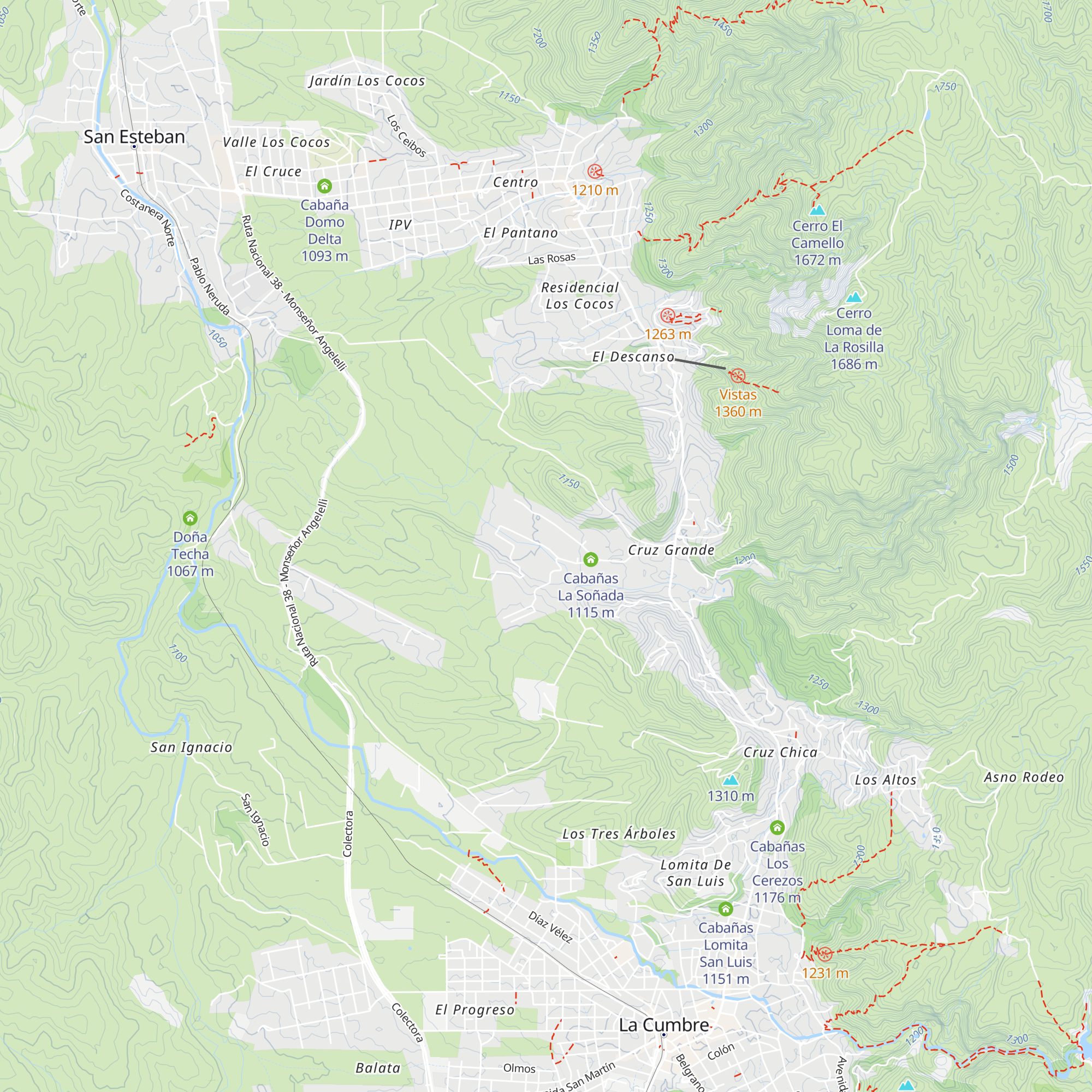 Cabañas El Venado map