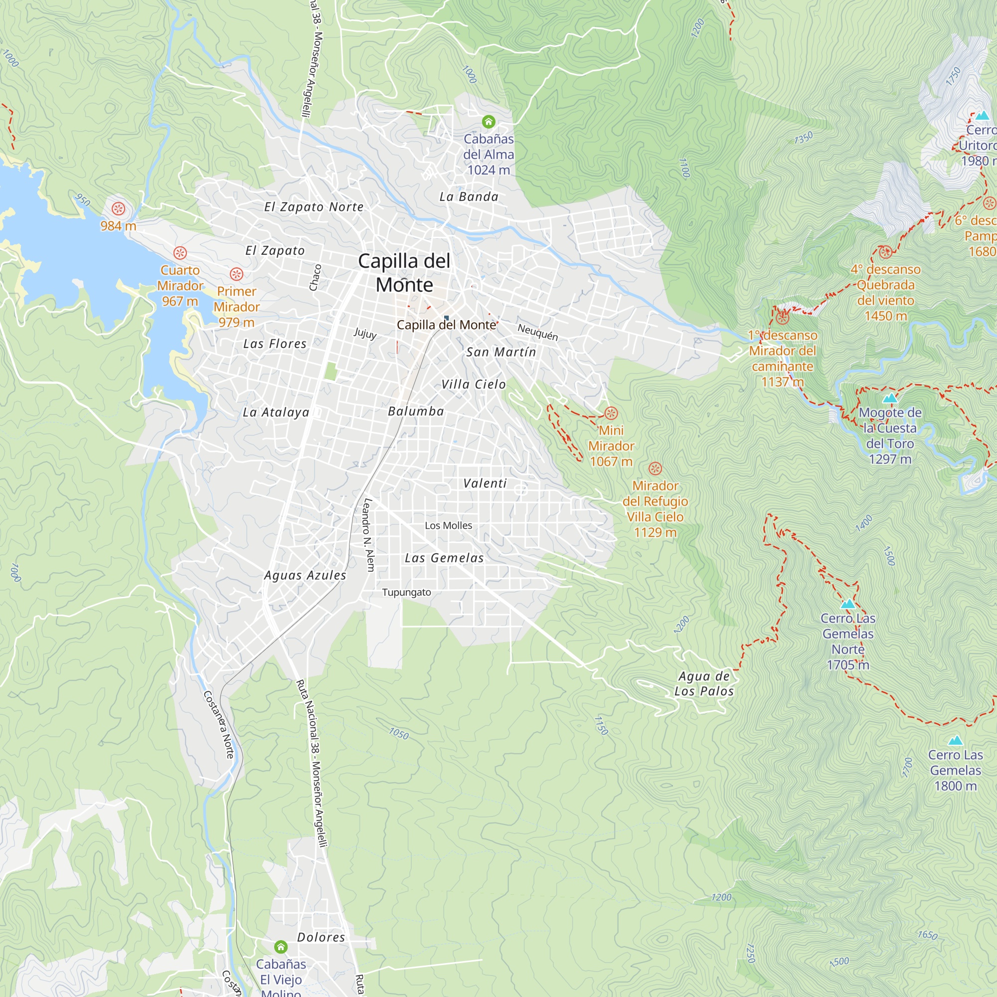 Cabañas Henín Naguán map