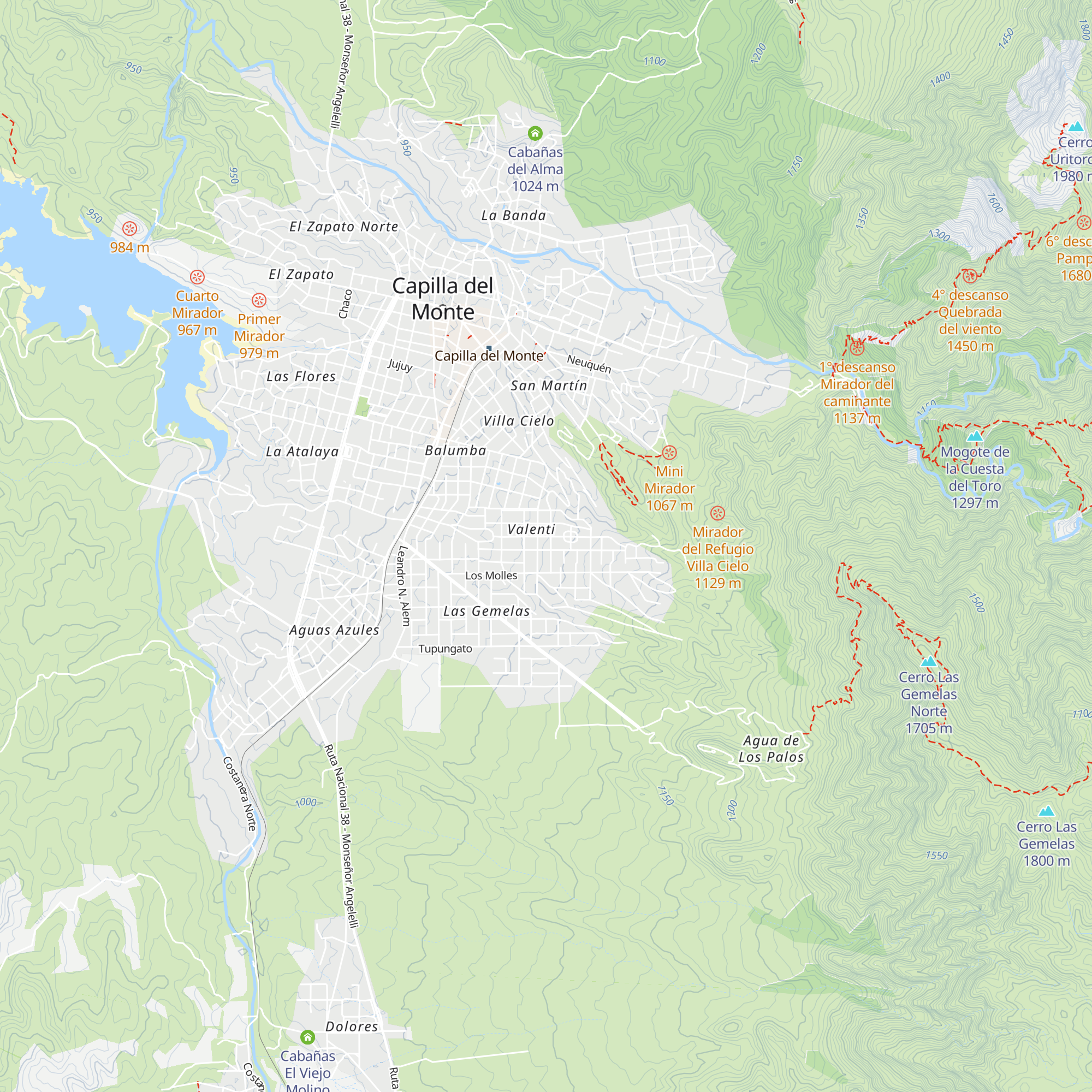 Cabañas Henín Naguán map