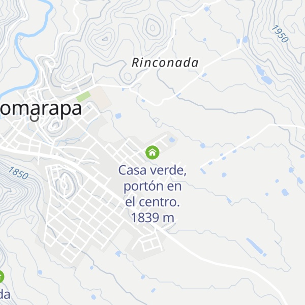 Map of Casa verde, portón en el centro.