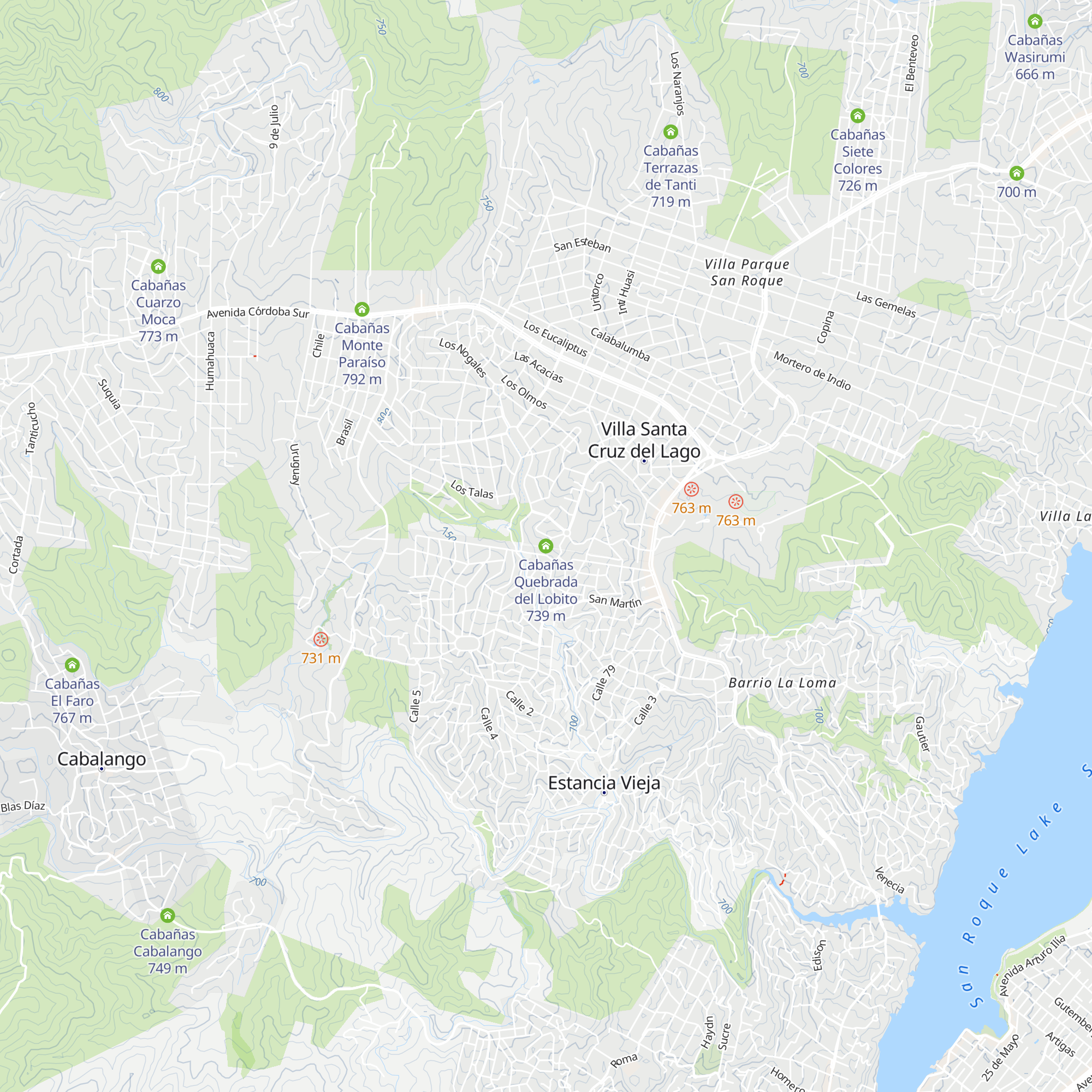 Cabañas Quebrada del Lobito map