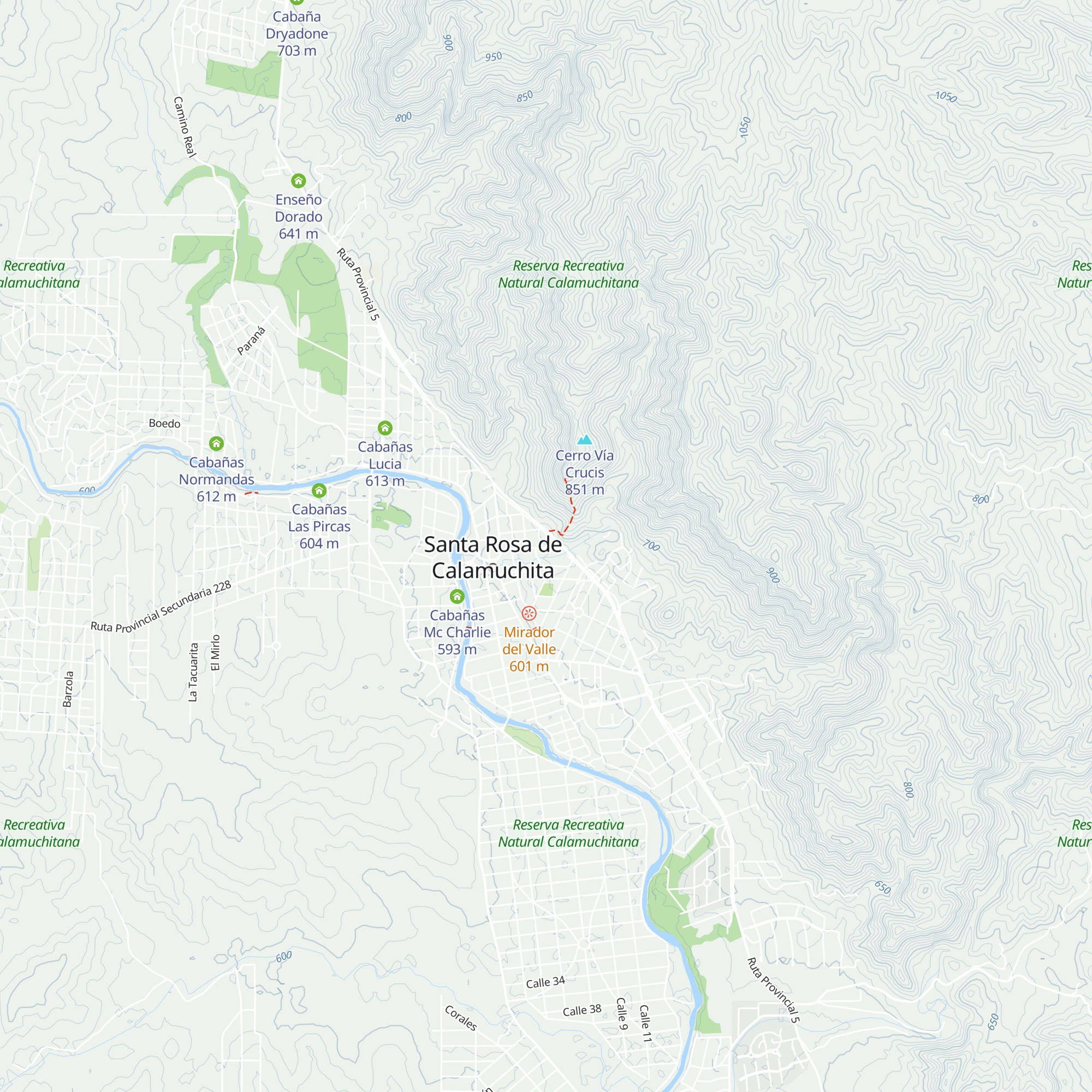 Cabañas Simpson map