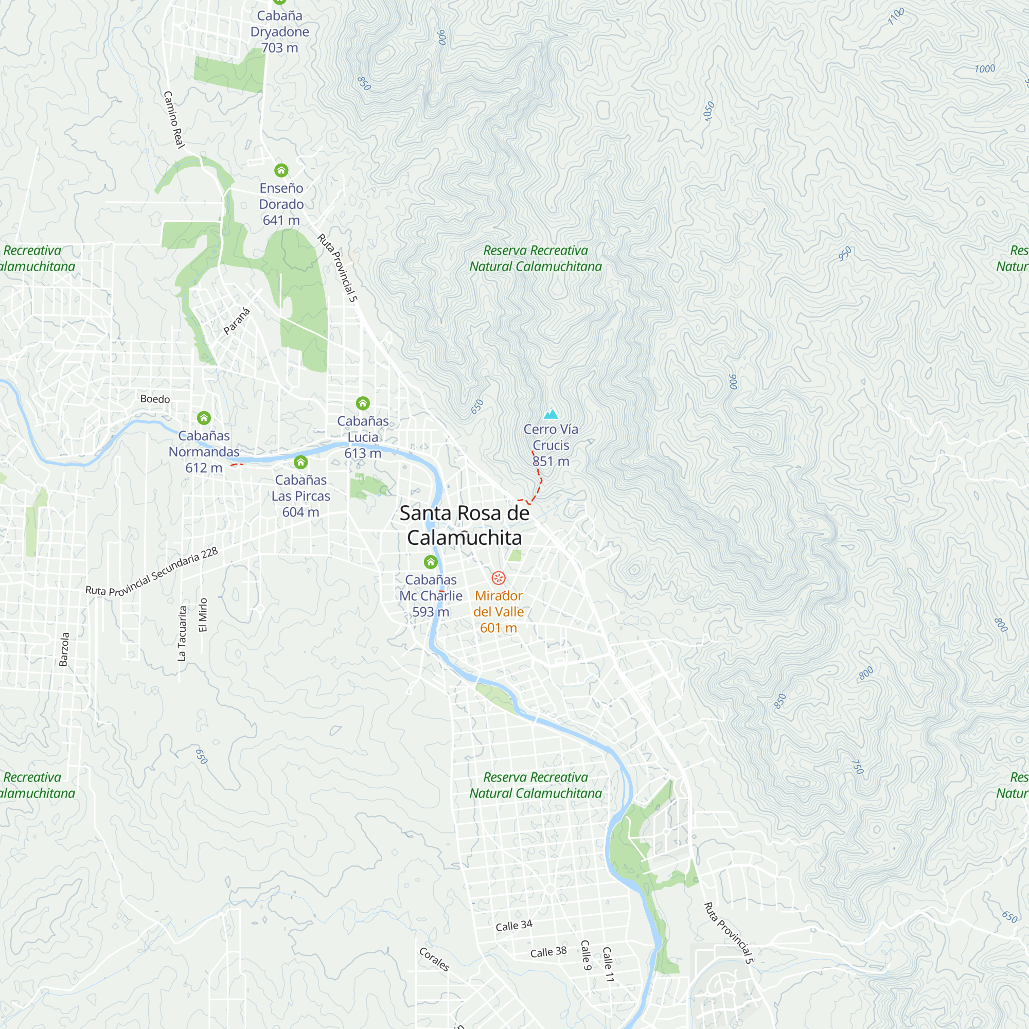 Cabañas Simpson map
